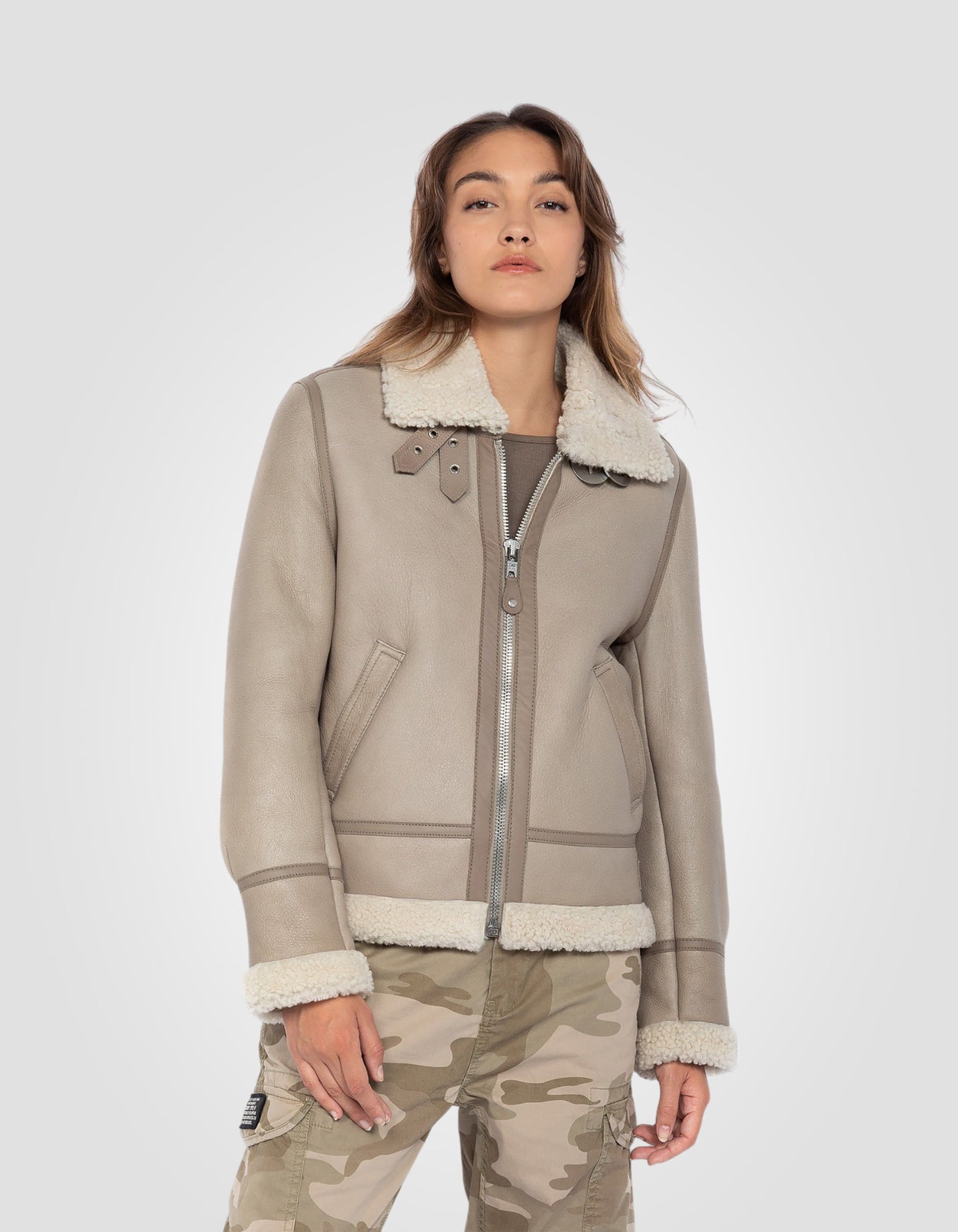 Blouson bombardier B-3, cuir de mouton