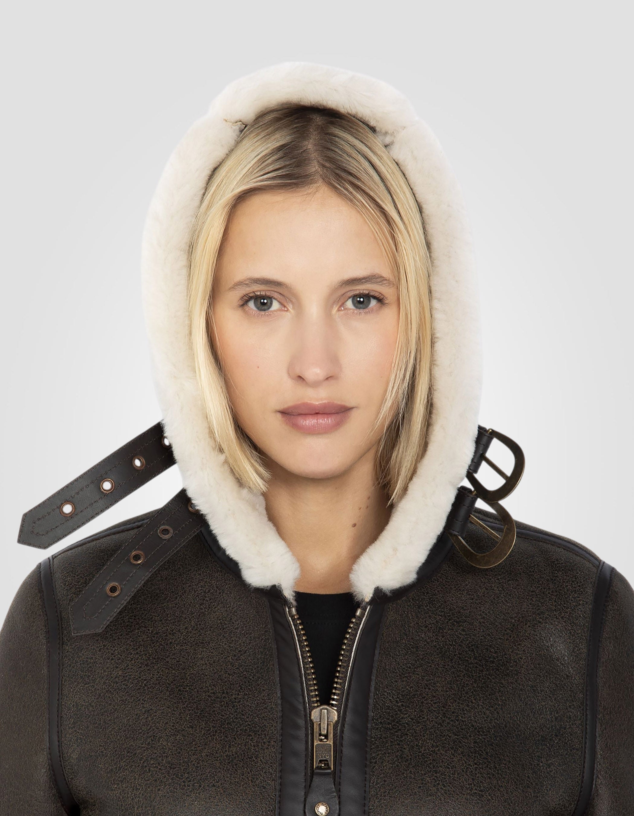 Hooded bomber jacket, type B-3, sheepskin leather-5