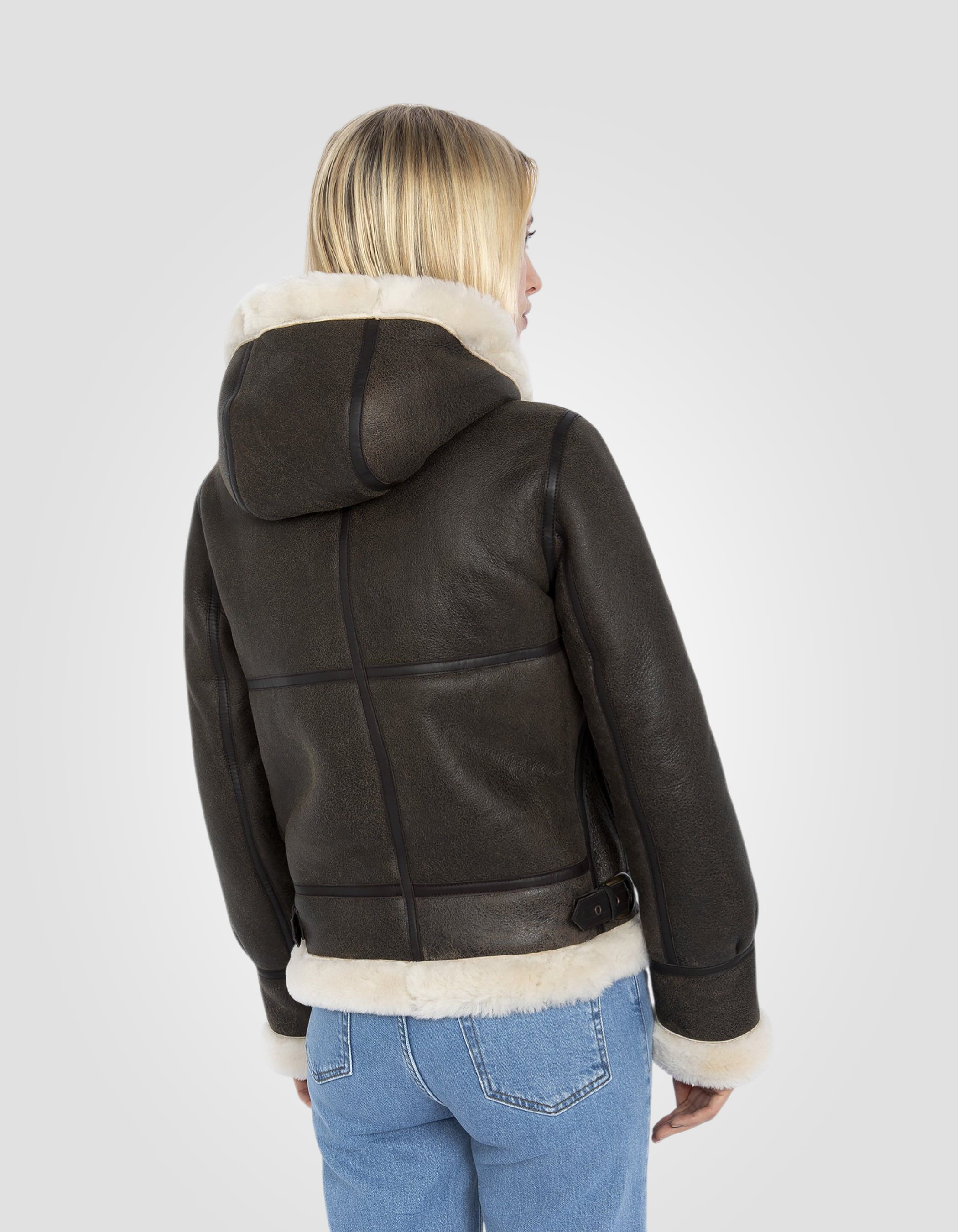 Hooded bomber jacket, type B-3, sheepskin leather-6