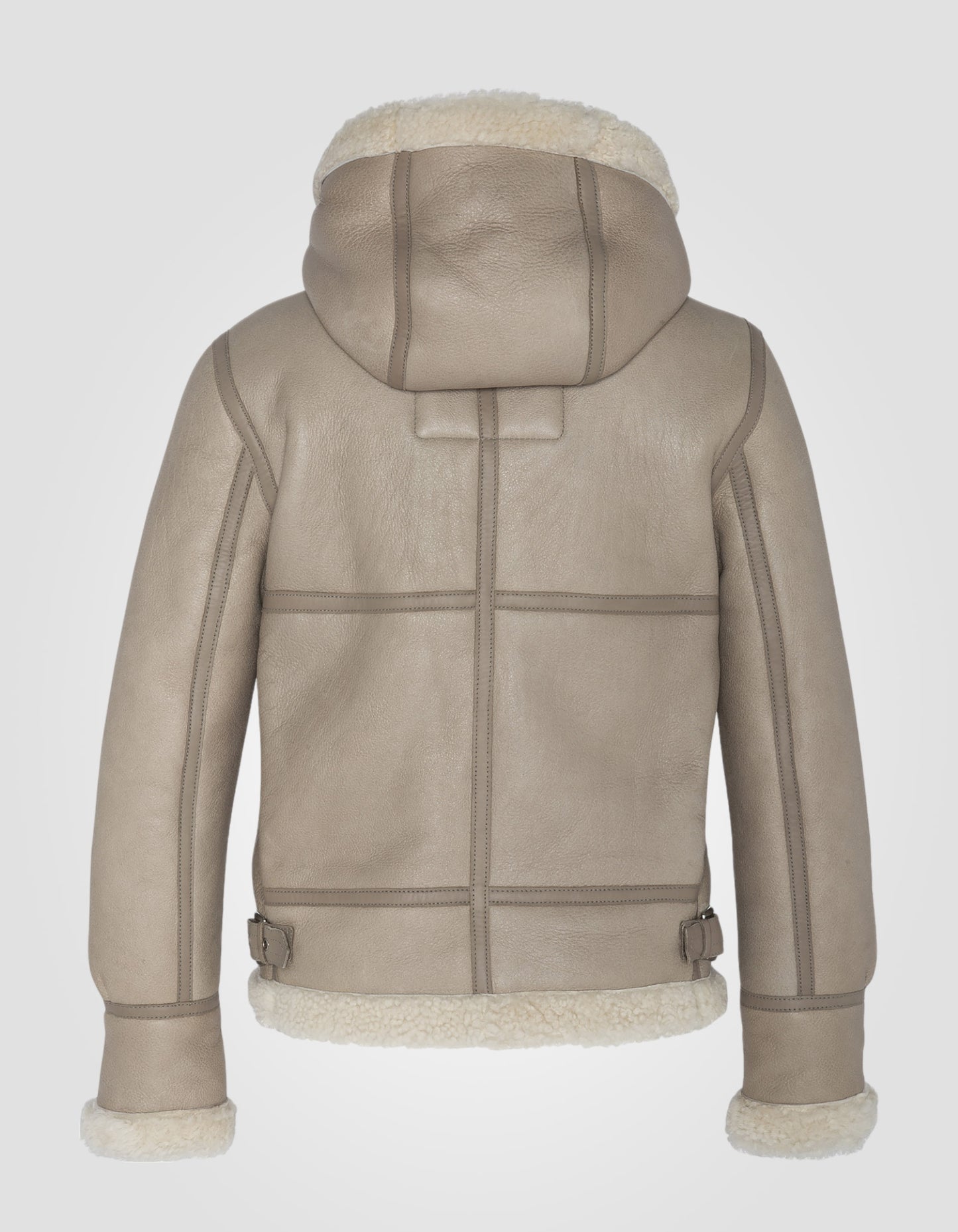 Blouson bombardier B-3 à capuche, cuir de mouton