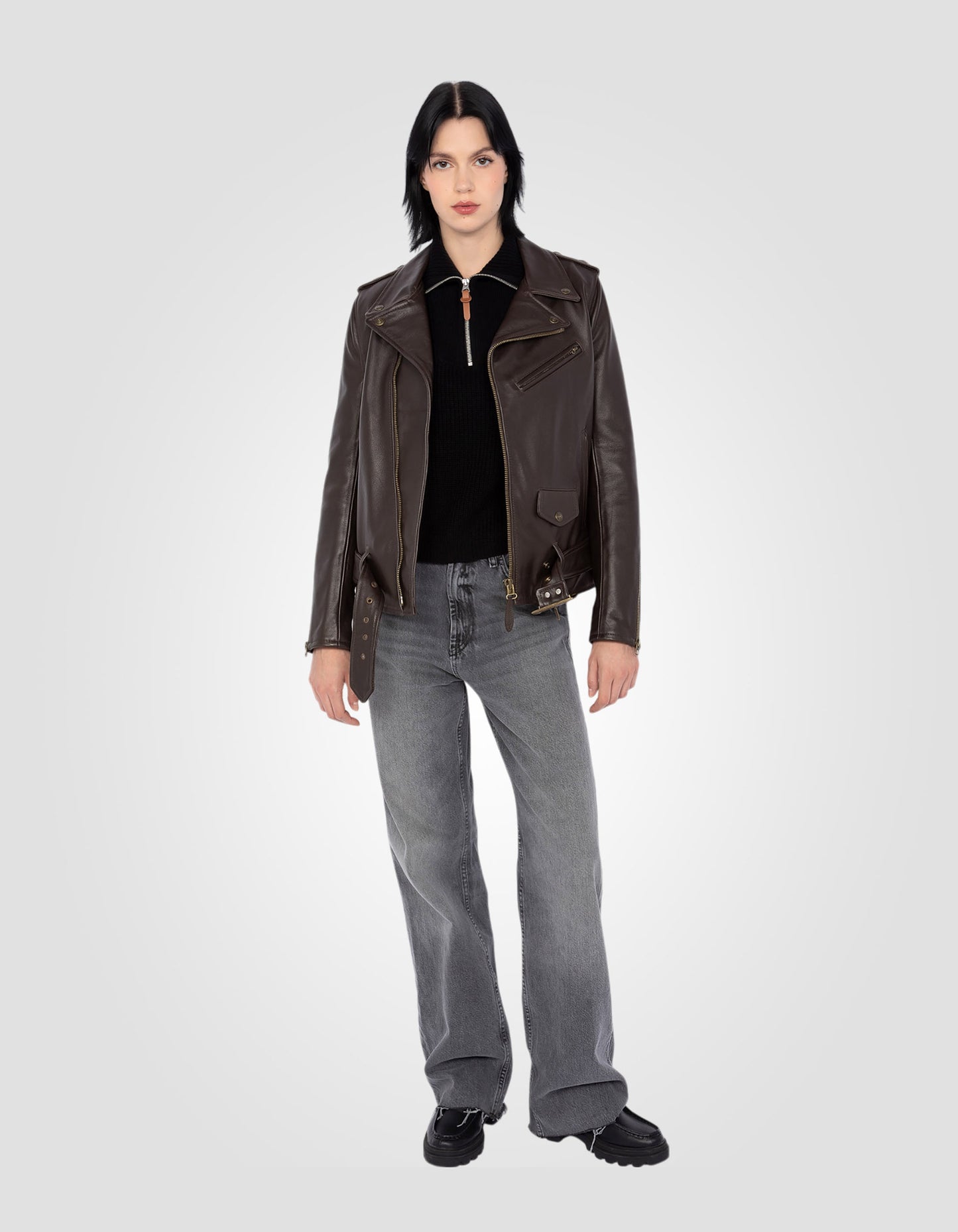 Iconic One Star Perfecto® jacket, with belt, cowhide leather