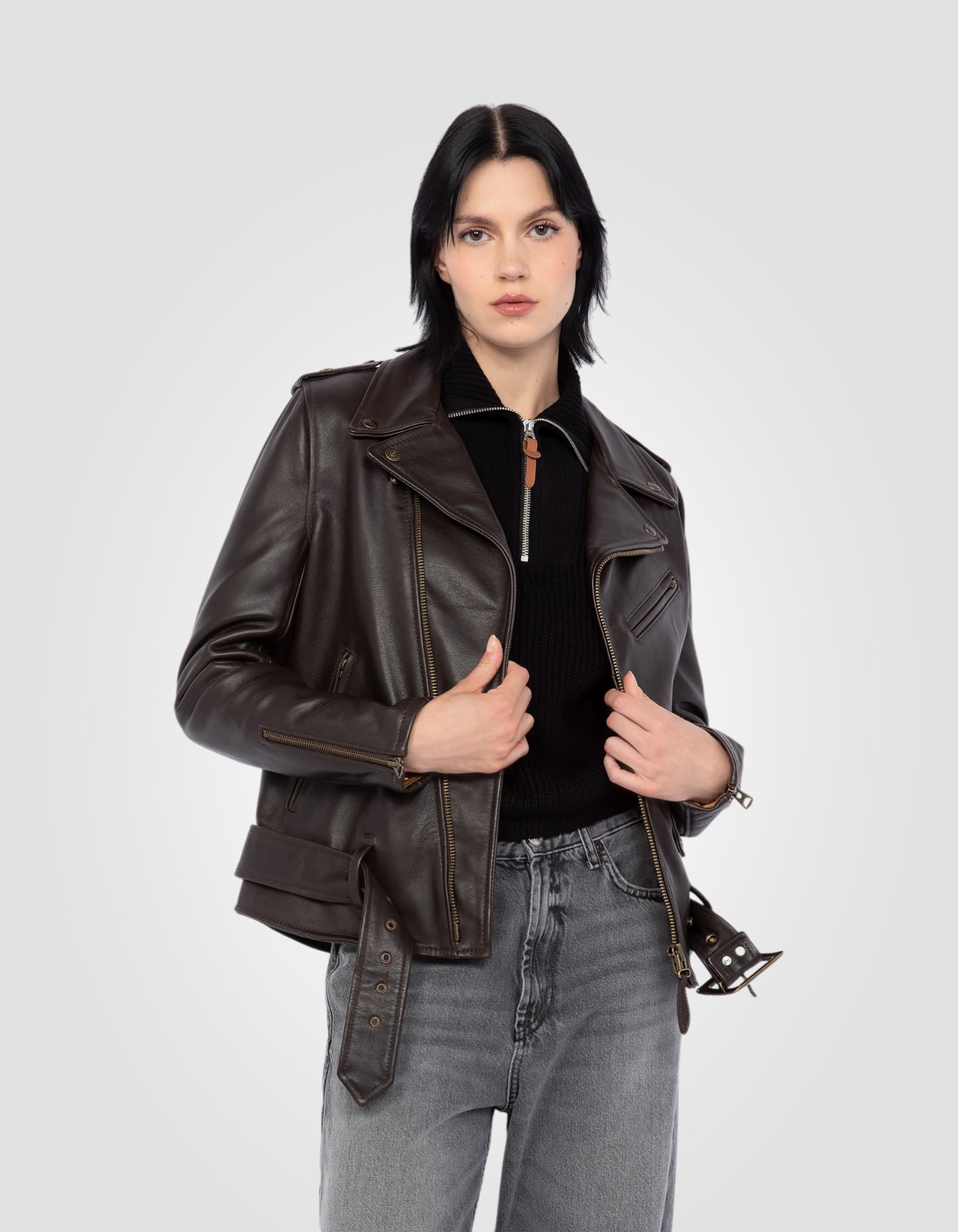 Iconic One Star Perfecto® jacket, with belt, cowhide leather