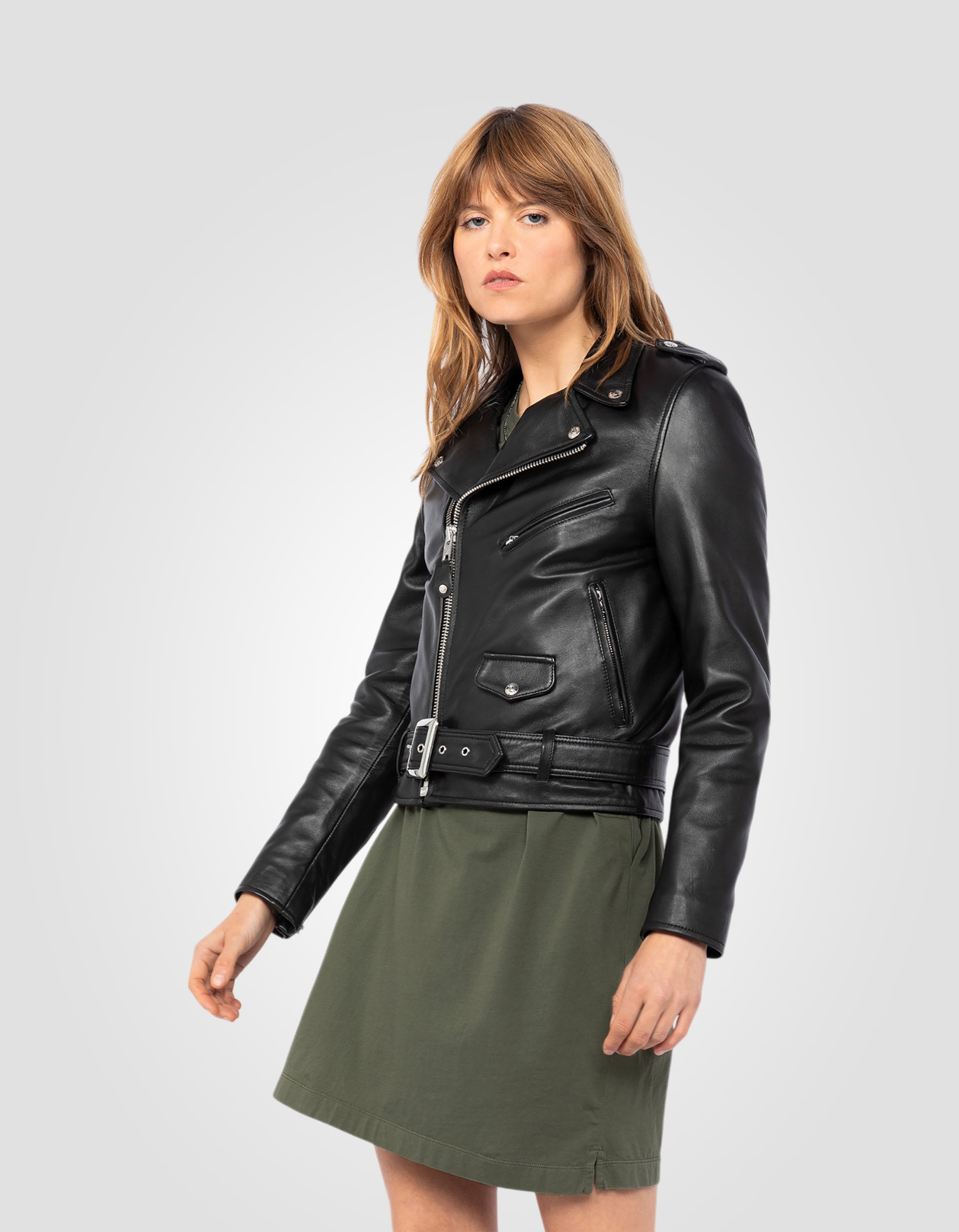 Perfecto® jacket, with belt, lambskin leather-4