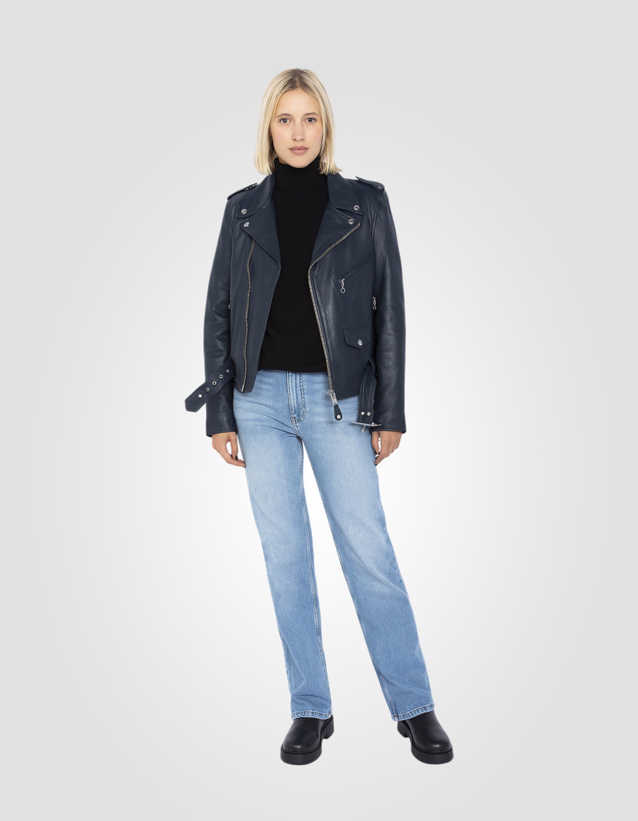 Perfecto® jacket, with belt, lambskin leather-1