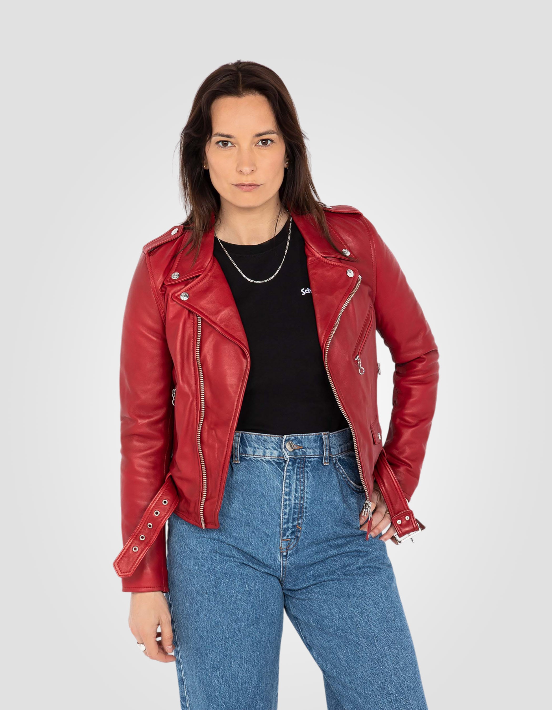 Perfecto® jacket, with belt, lambskin leather-3