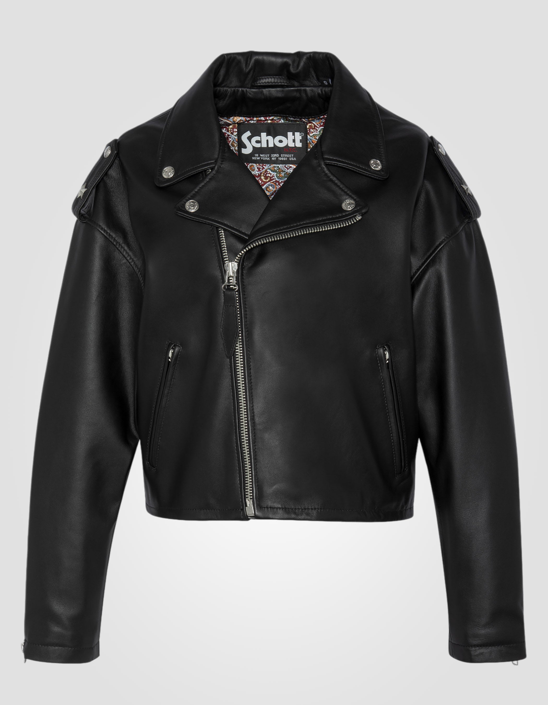 90's crop Perfecto jacket, lambskin leather-2