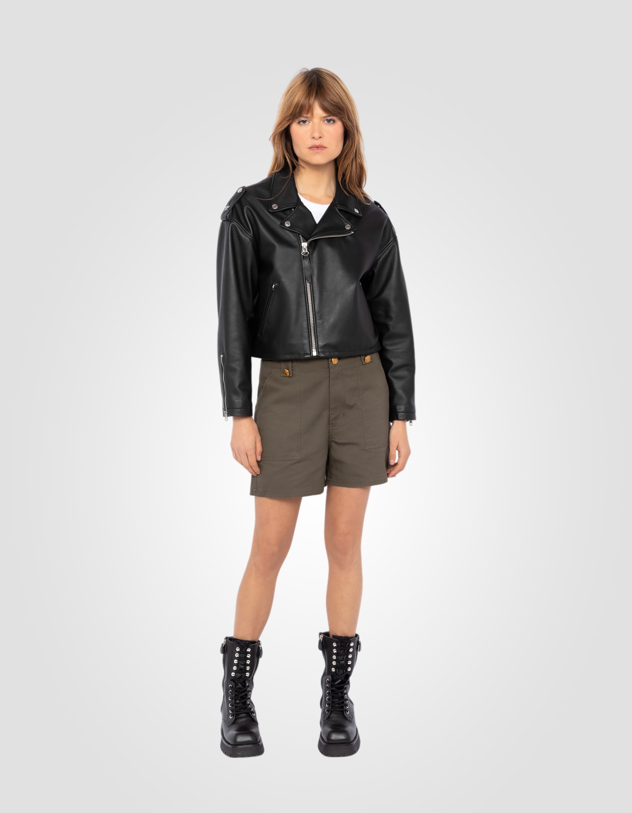 90's crop Perfecto jacket, lambskin leather-1