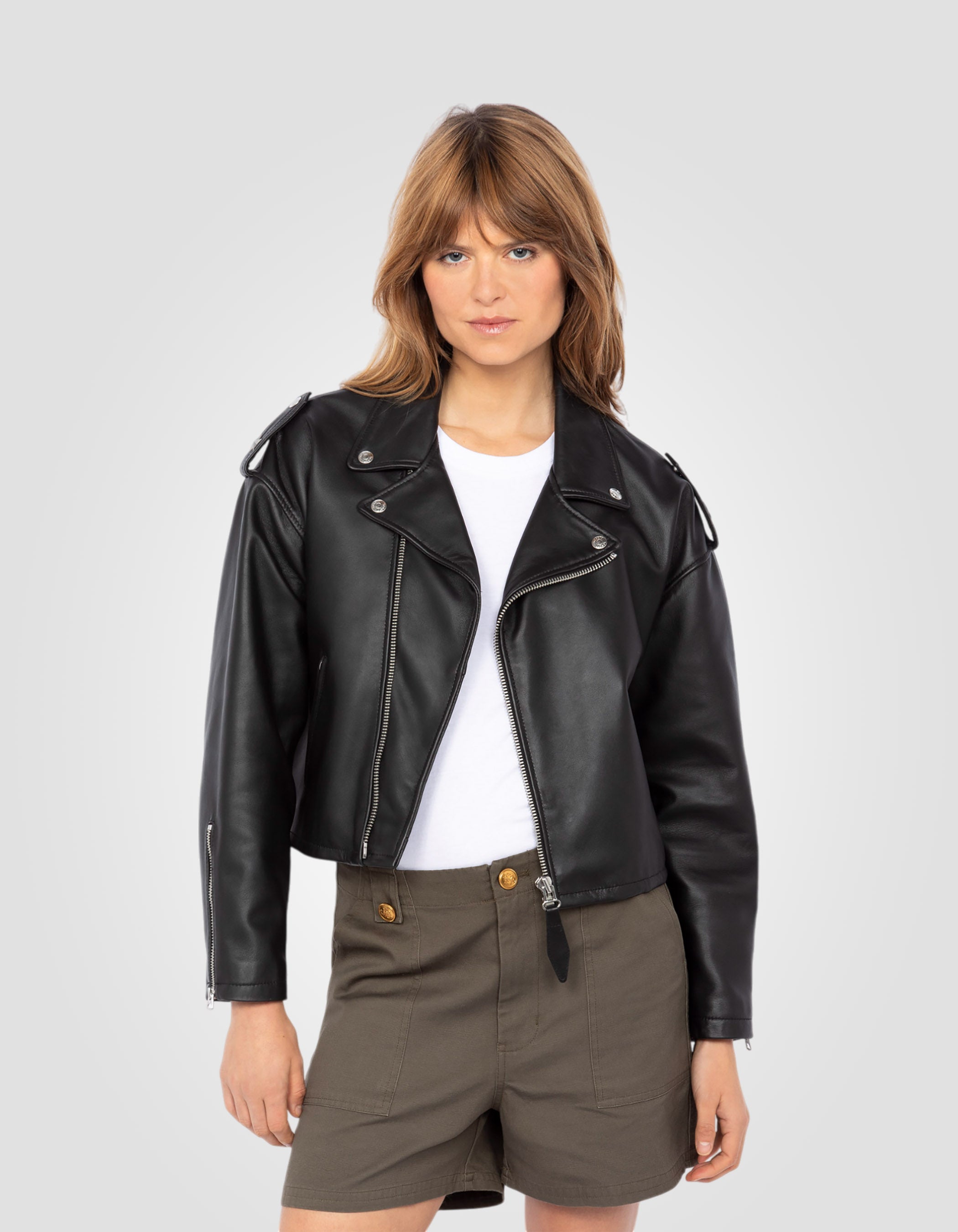 90's crop Perfecto jacket, lambskin leather-3