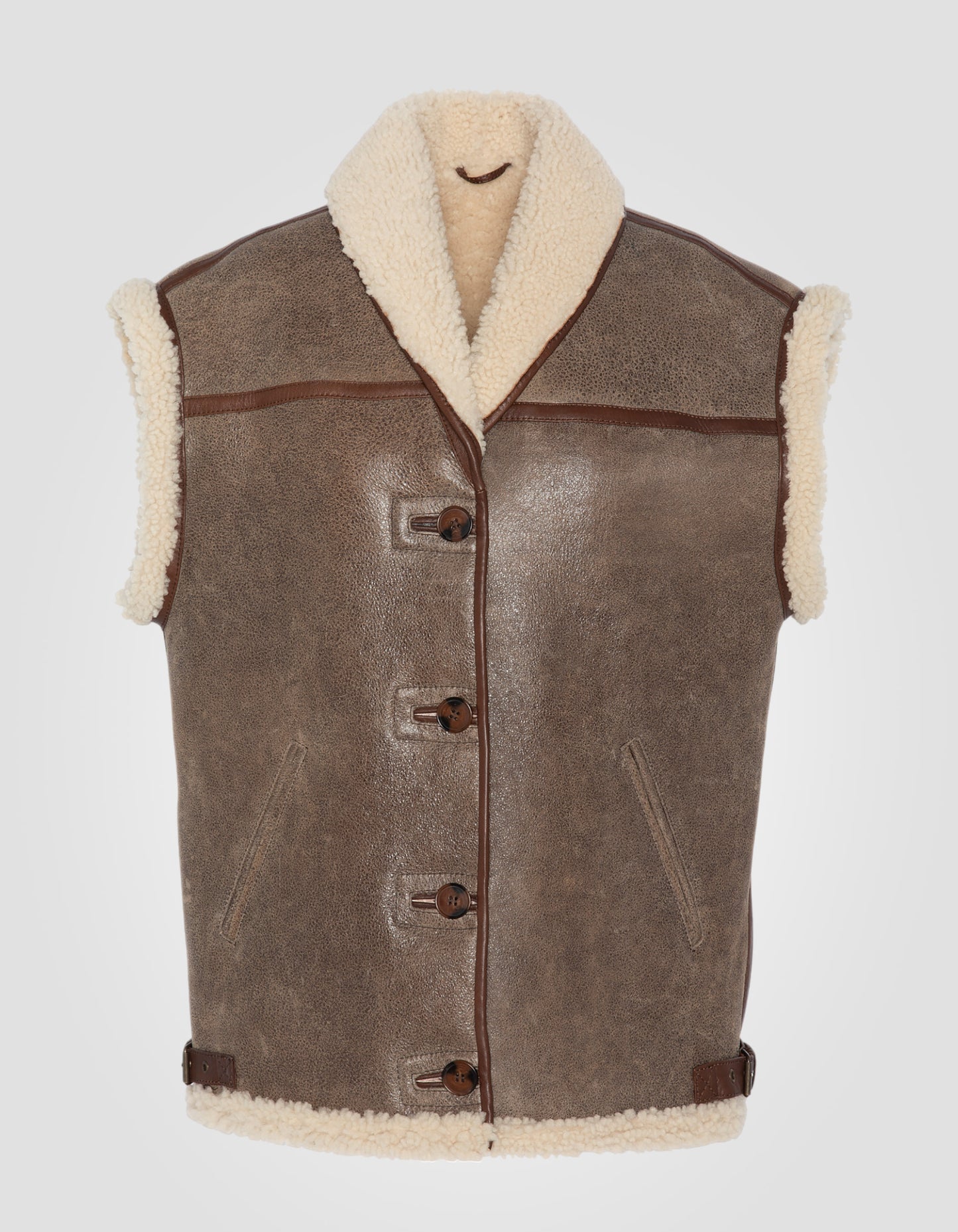 Sleeveless sheepskin jacket