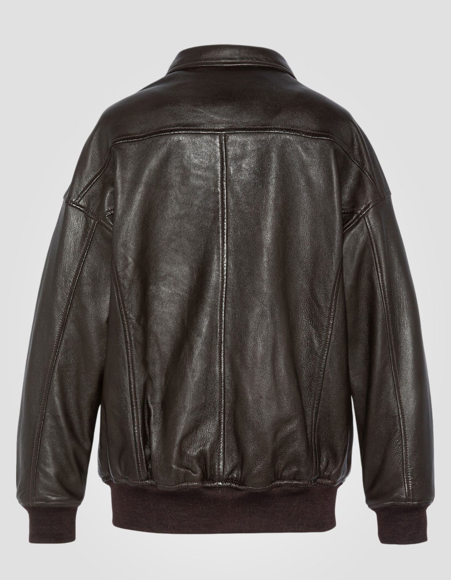 Blouson aviateur coupe boyfriend, cuir d'agneau