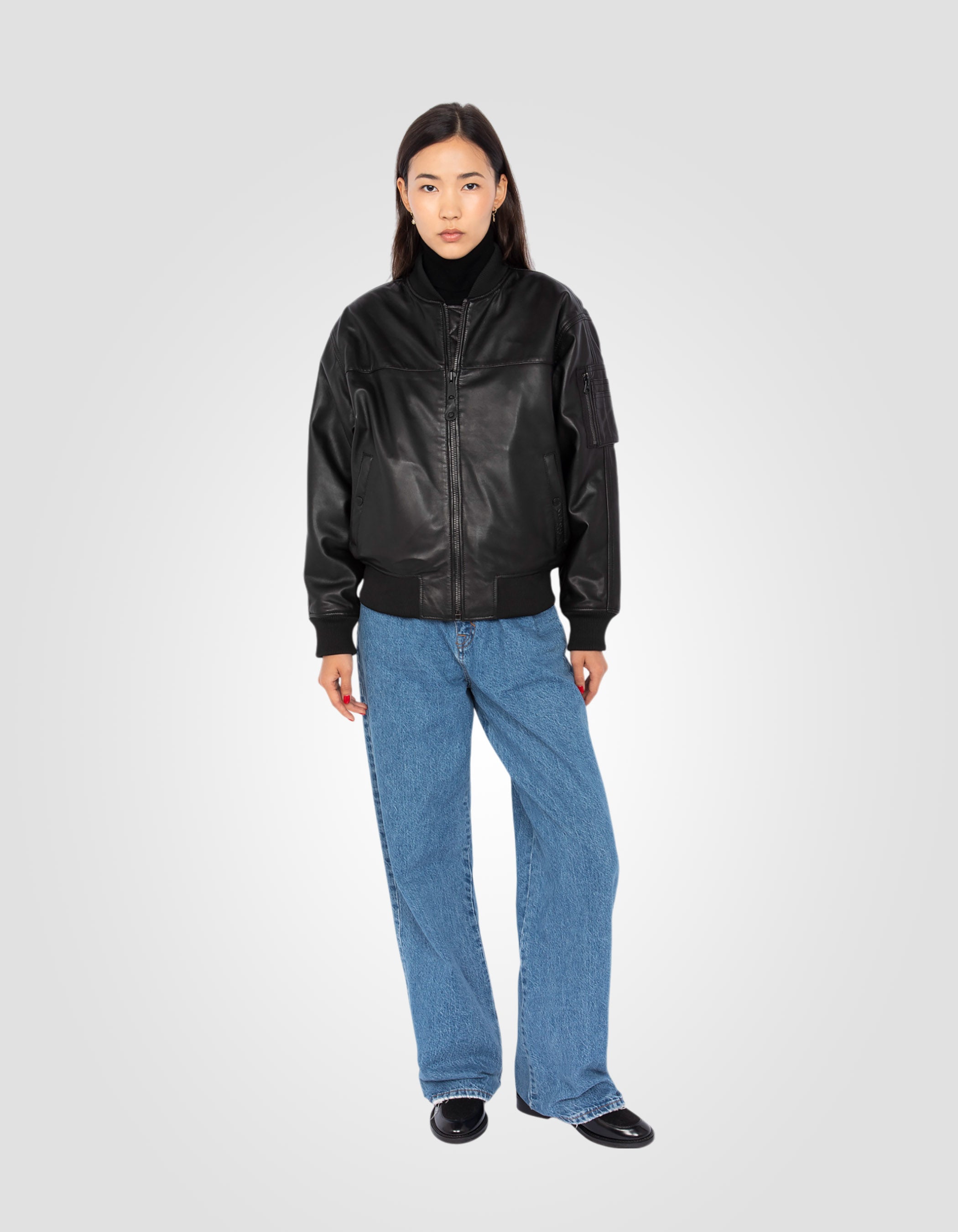 Bomber jacket, lambskin leather-1