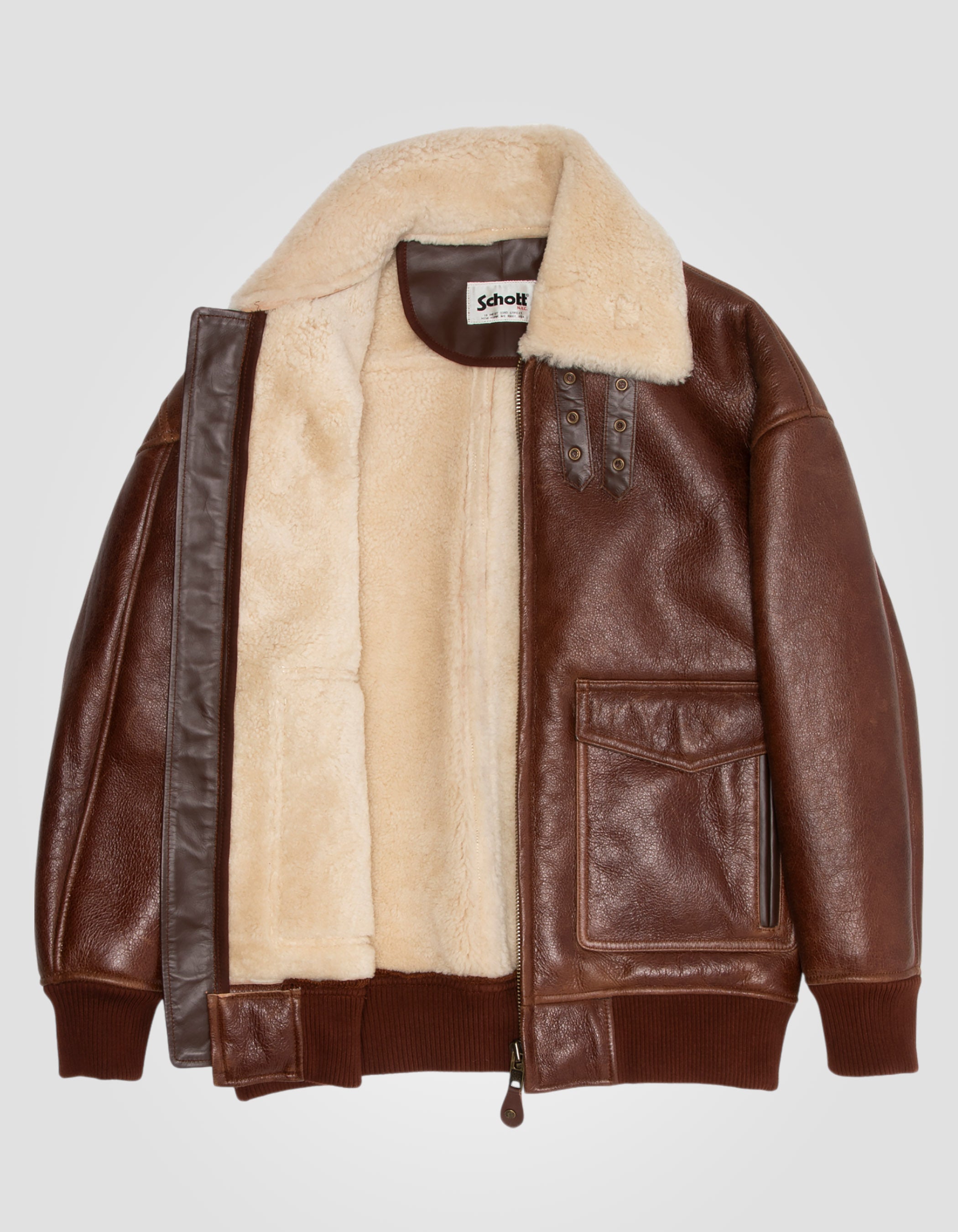 A2 flight jacket, double face sheepskin-8