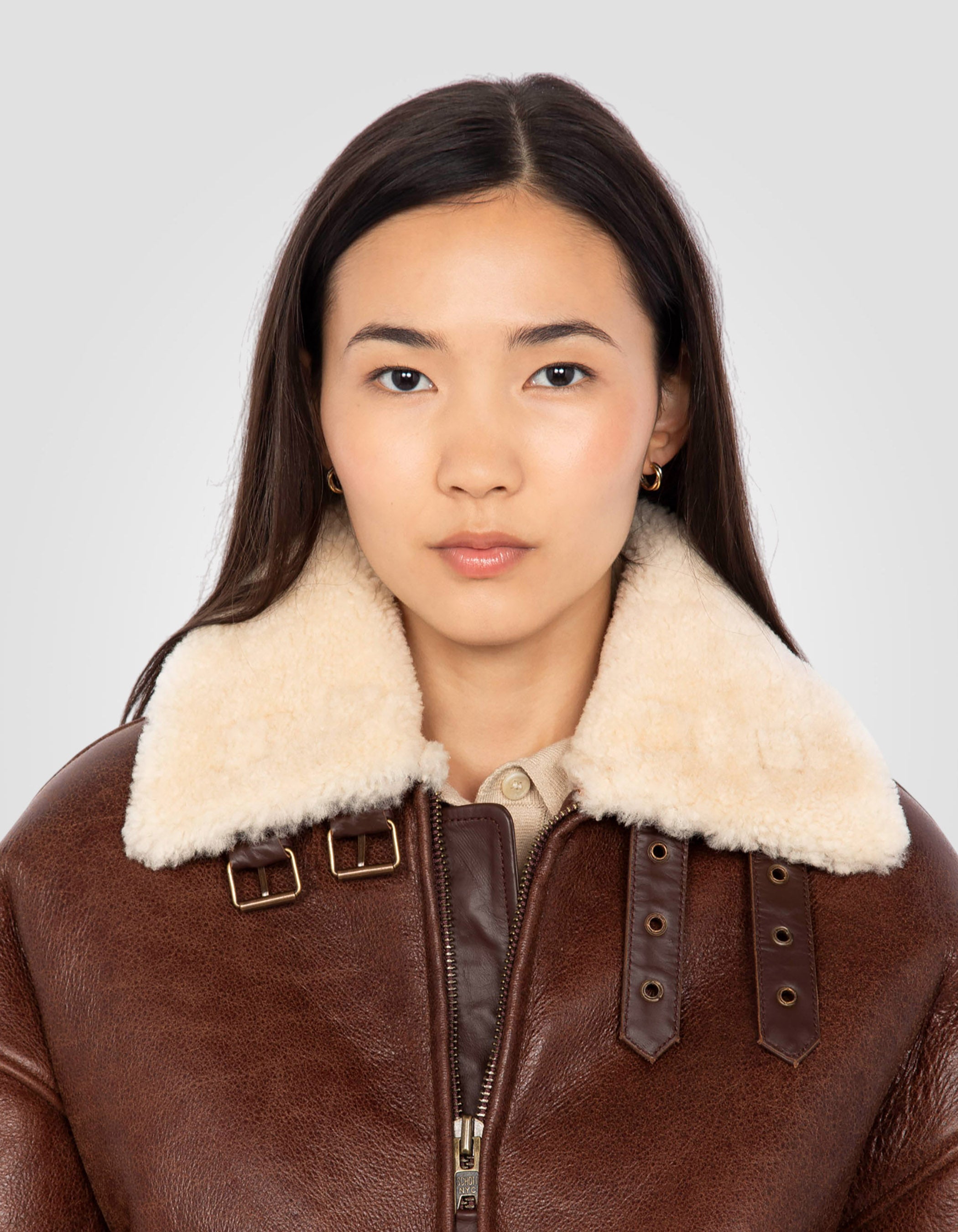 A2 flight jacket, double face sheepskin-6