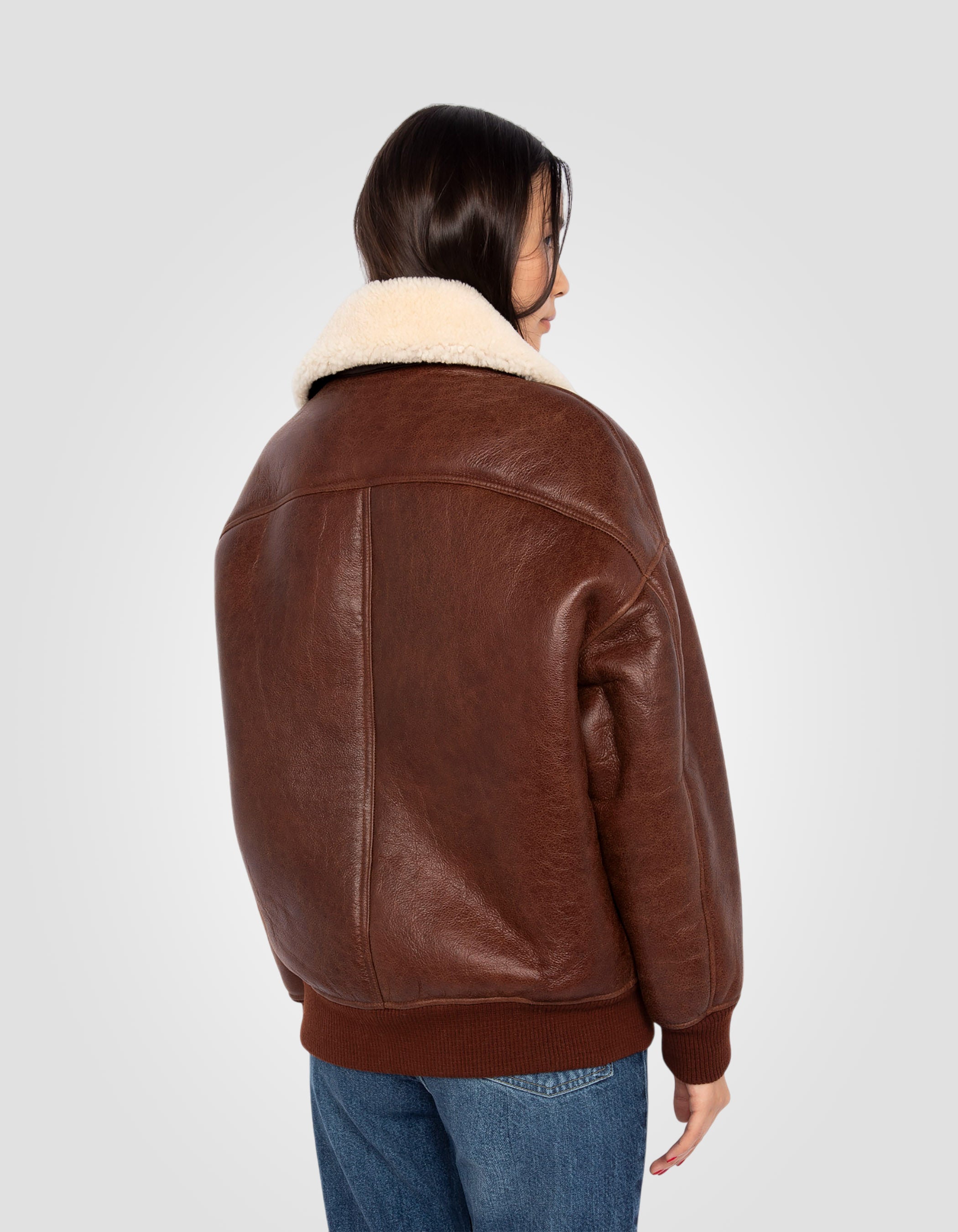 A2 flight jacket, double face sheepskin-7