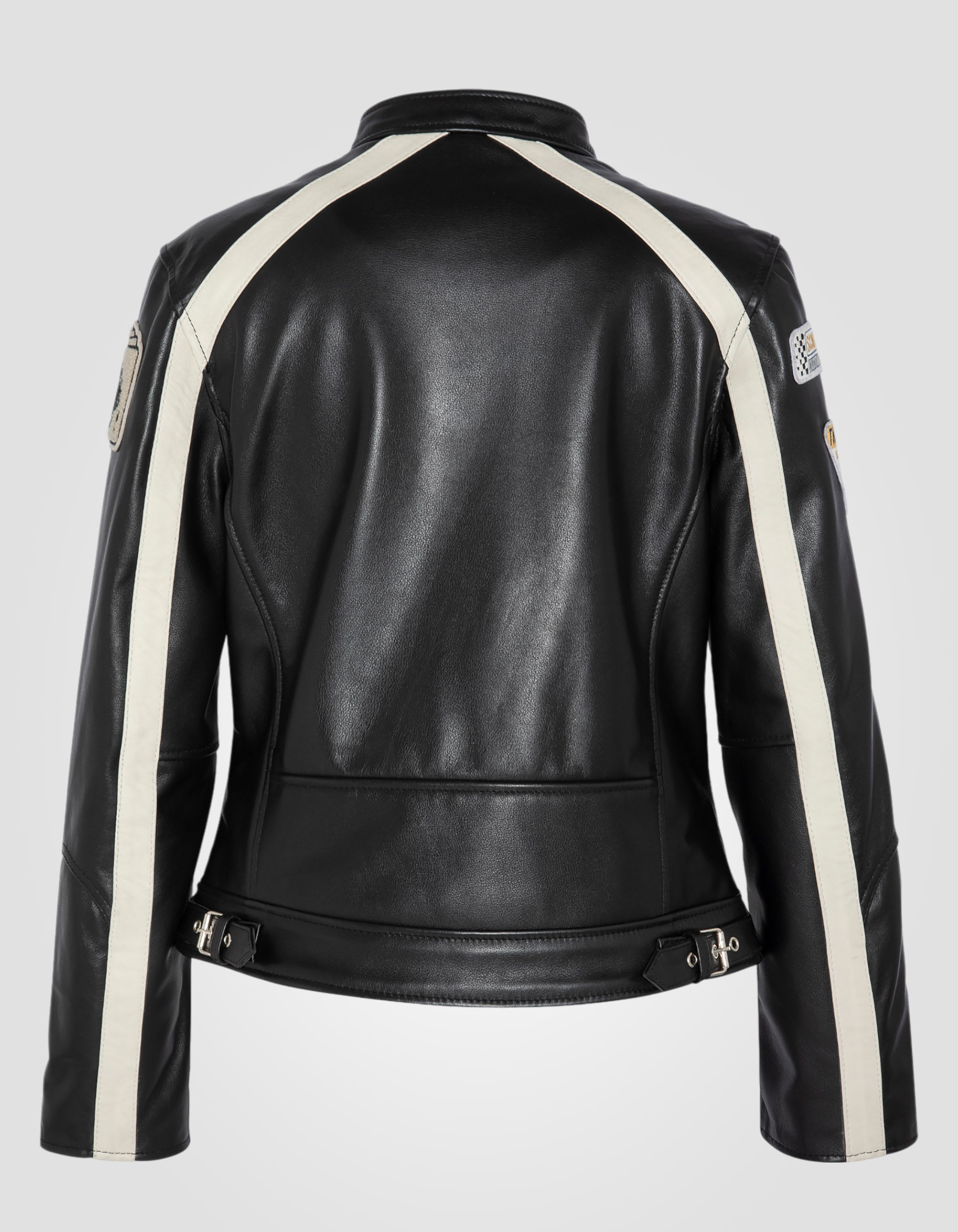 Patched biker jacket, cowhide leather-11