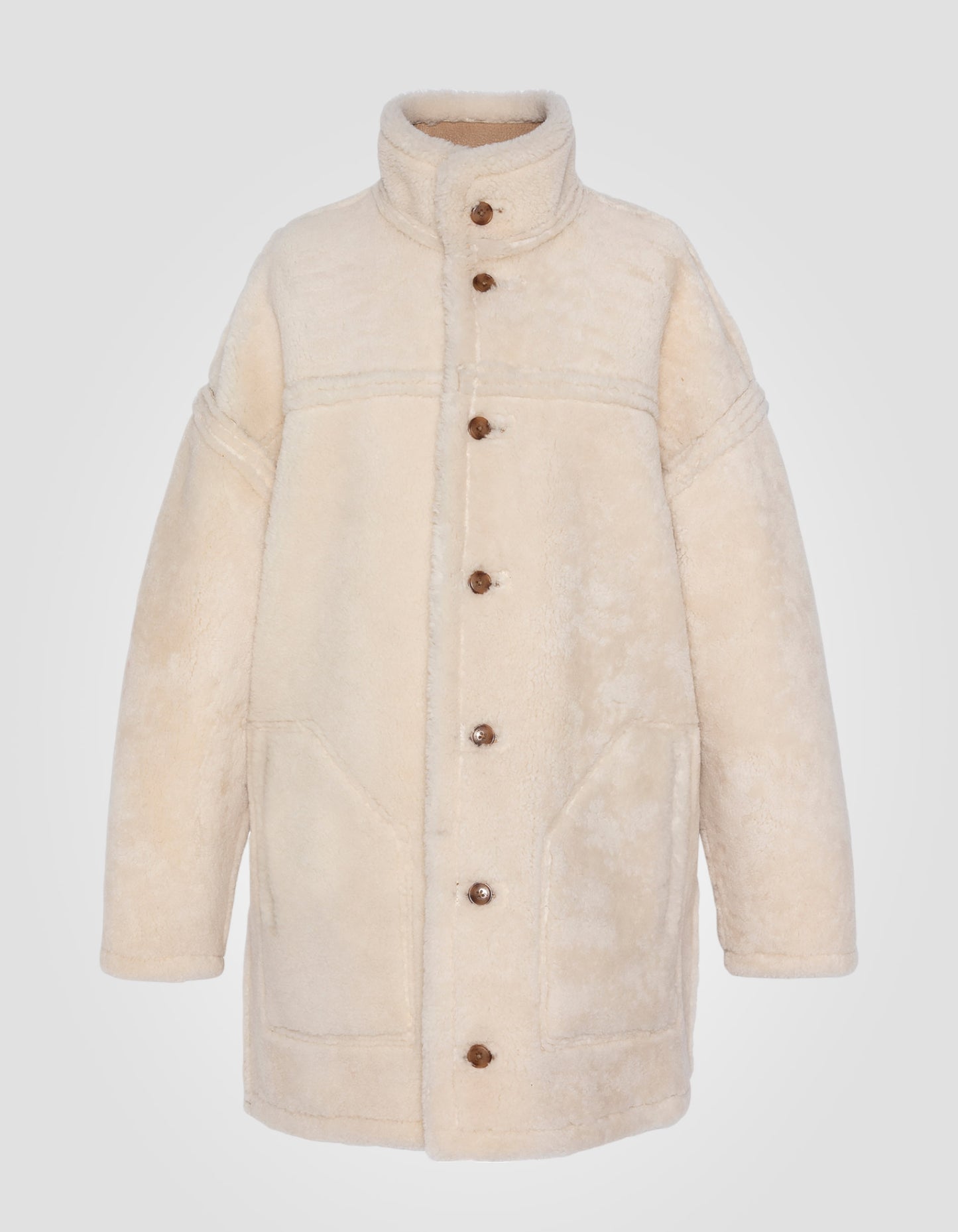 Manteau long réversible, mouton double face