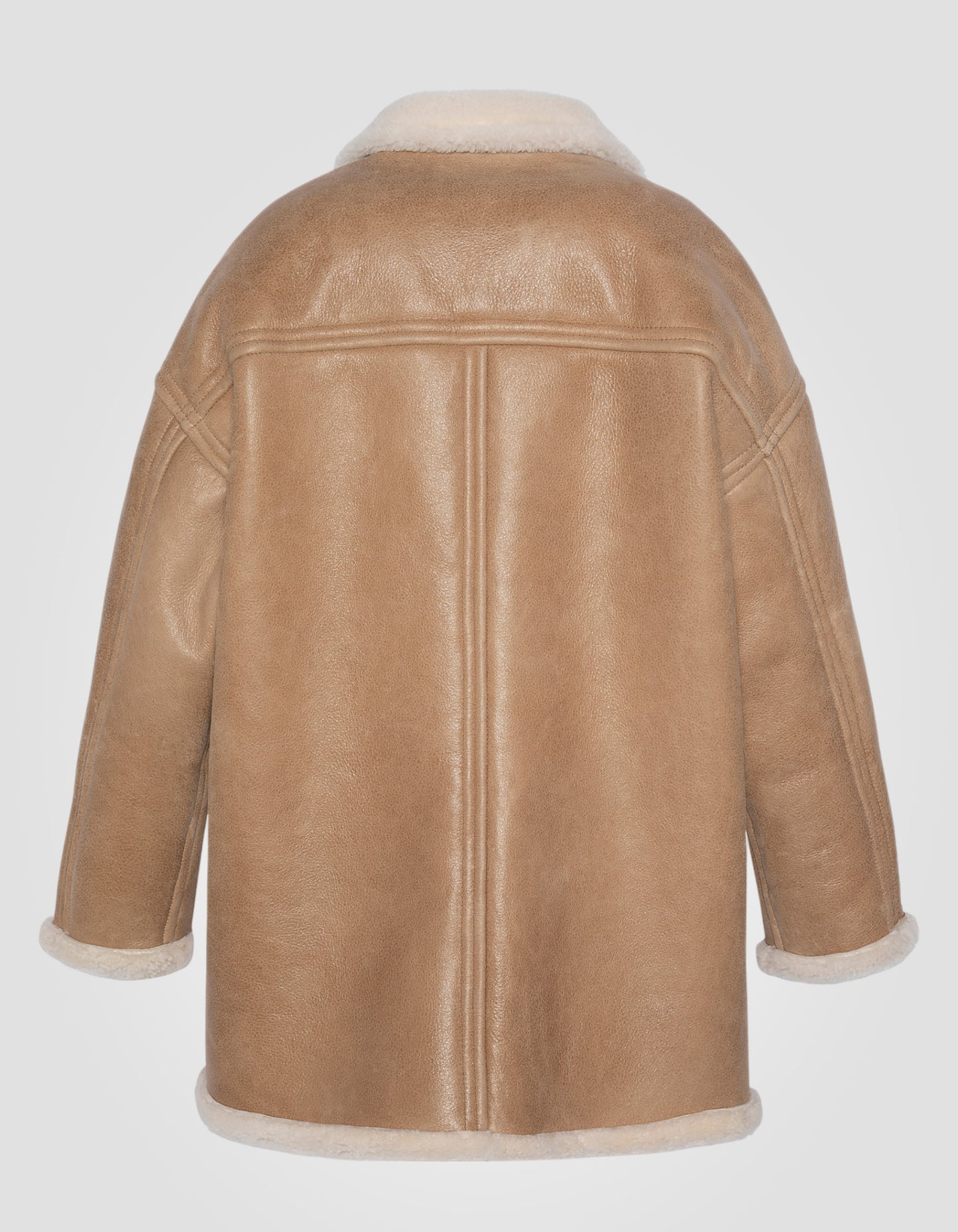 Manteau long réversible, mouton double face