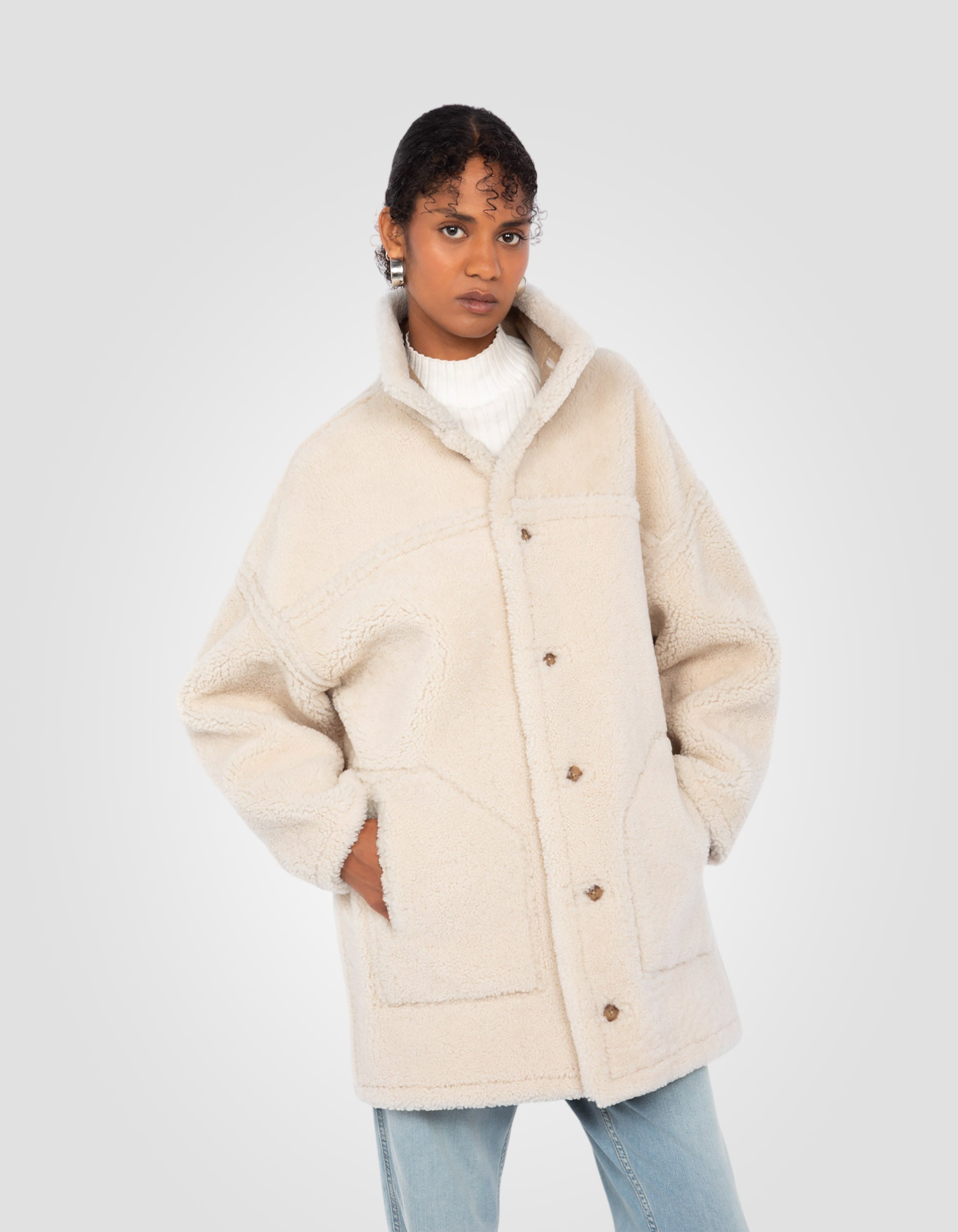 Long reversible coat, double face sheepskin-6