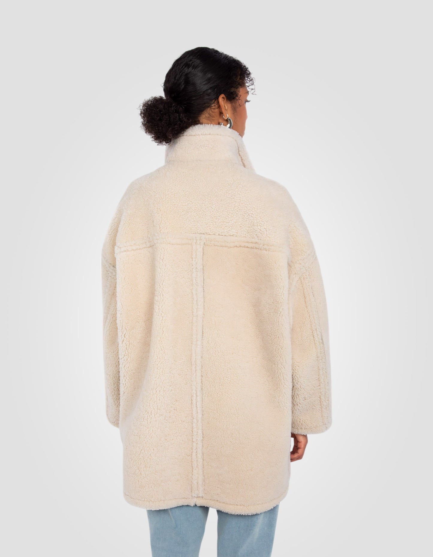 Manteau long réversible, mouton double face