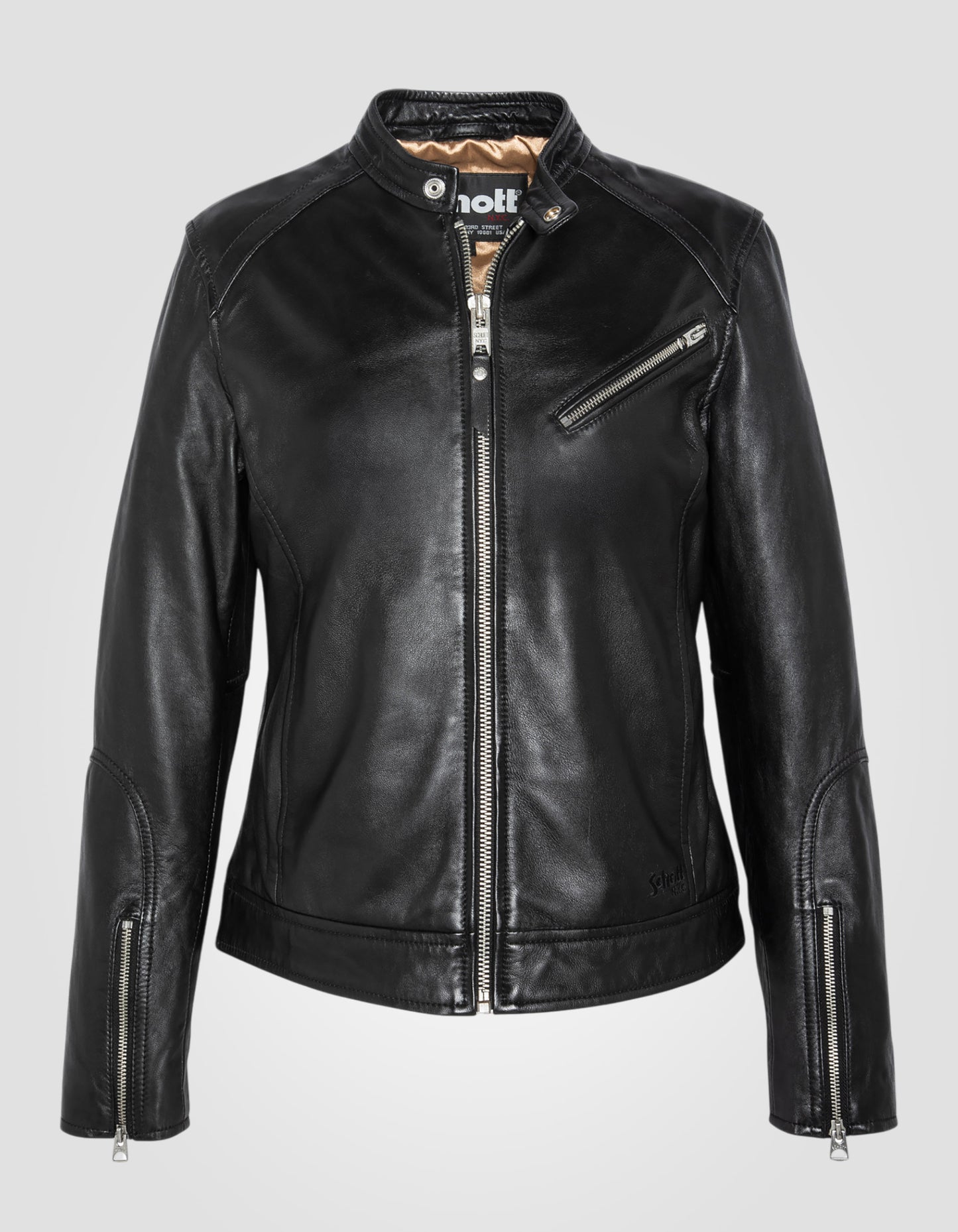 Blouson motard, cuir d'agneau