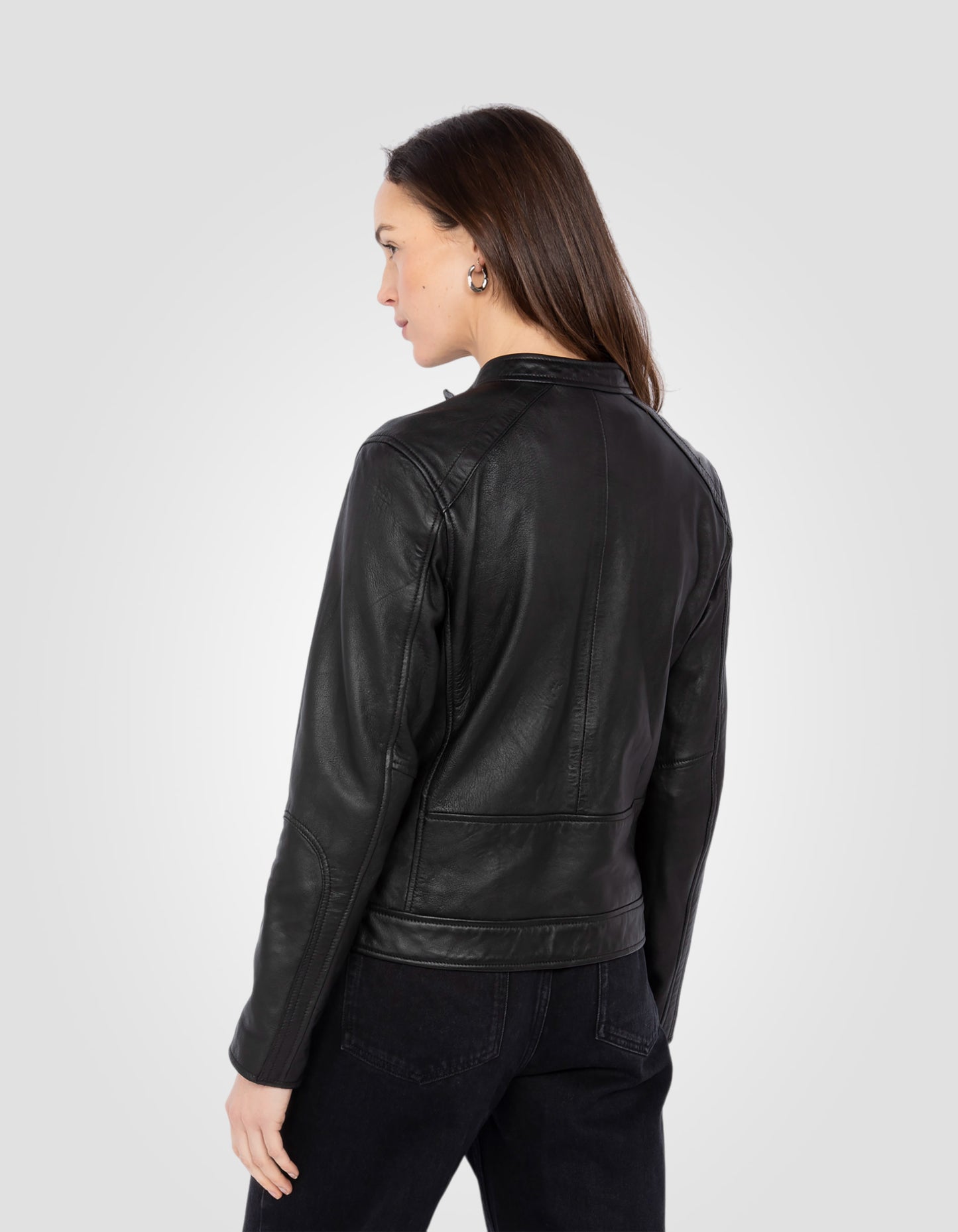 Blouson motard, cuir d'agneau