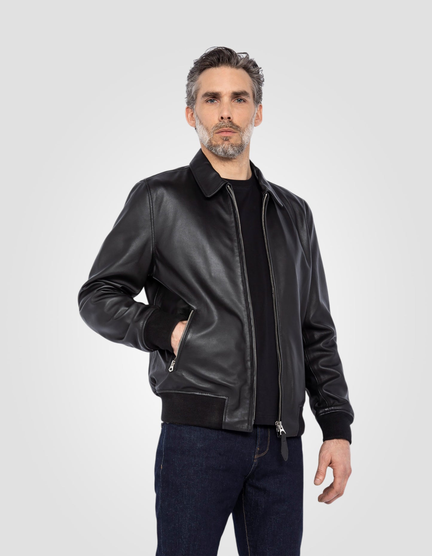 Casual jacket, lambskin leather