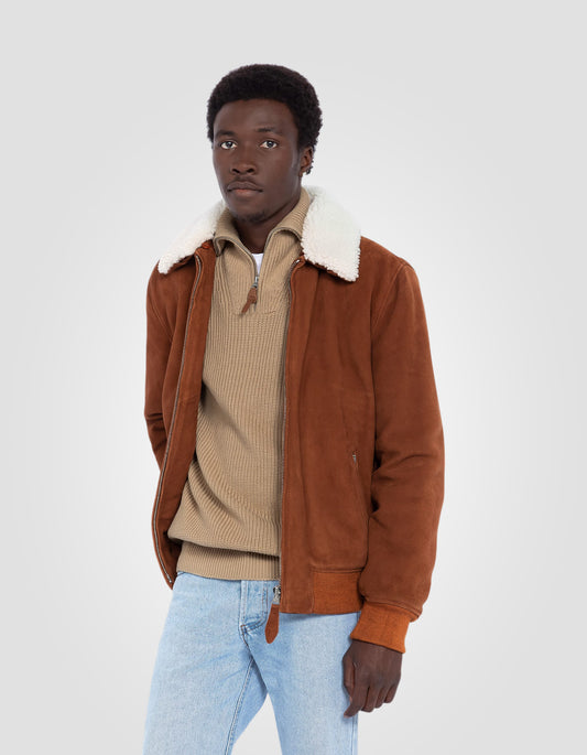 Blouson casual, cuir de chèvre