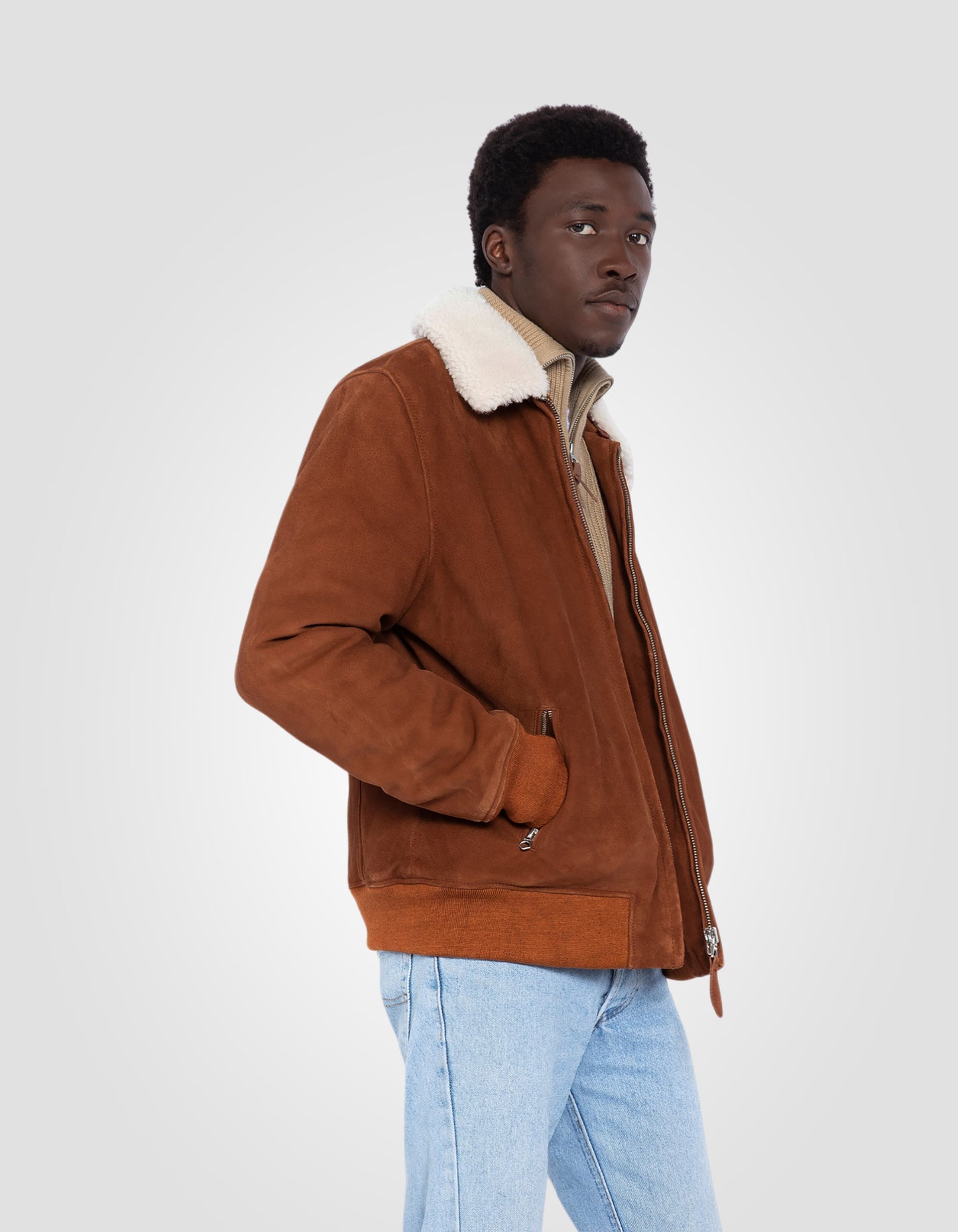 Blouson casual, cuir de chèvre