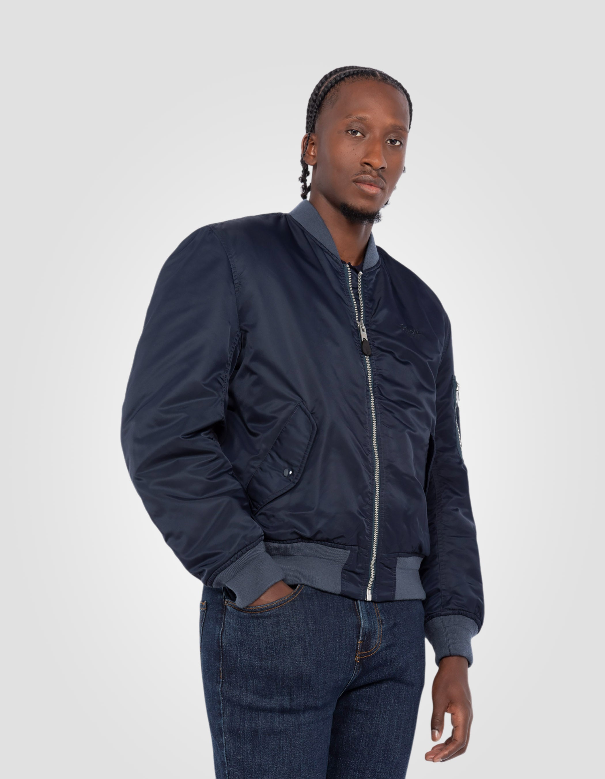 Recycled Nylon washed MA-1 Bomber jacket, comfort fit-3