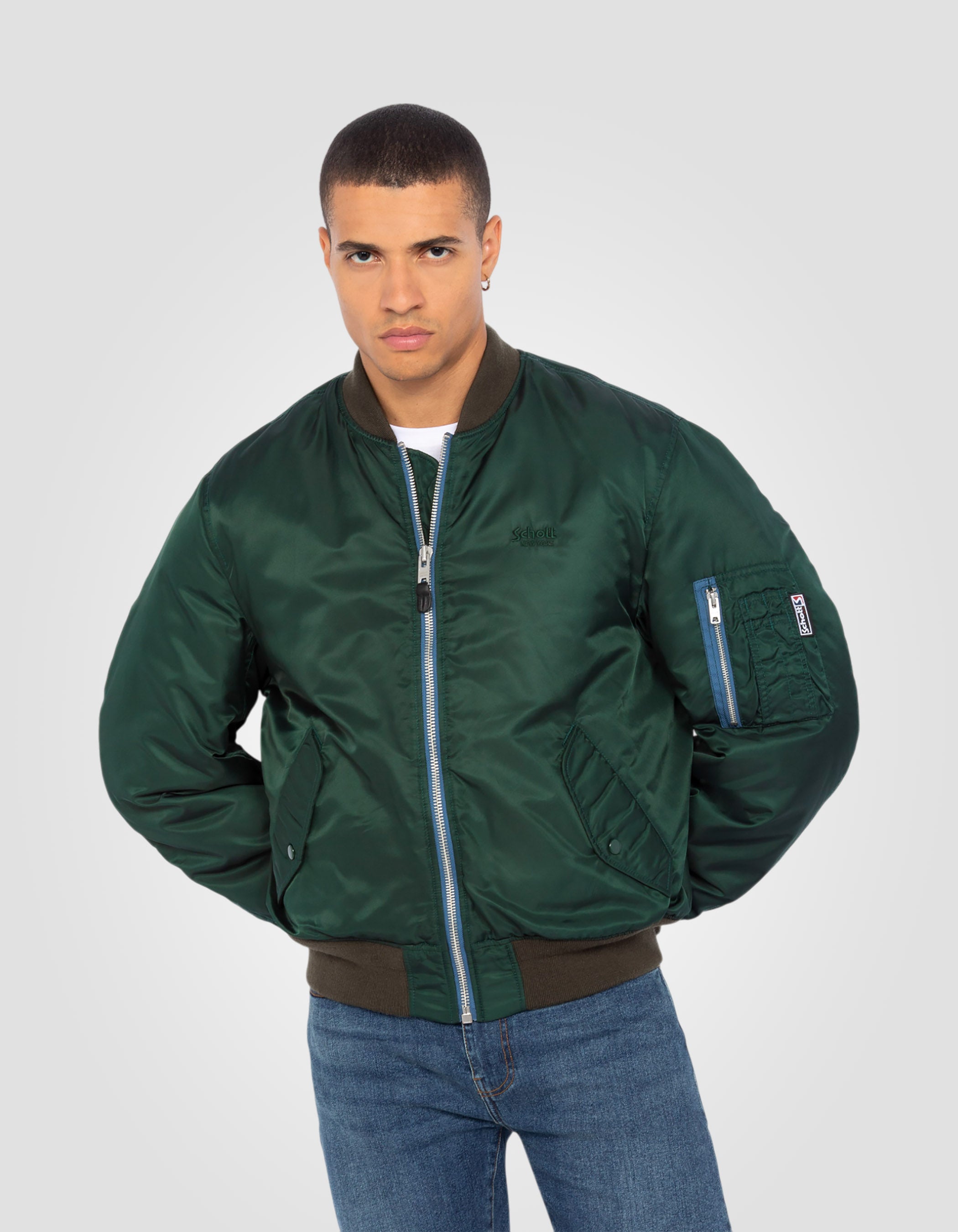 Recycled Nylon washed MA-1 Bomber jacket, comfort fit-4