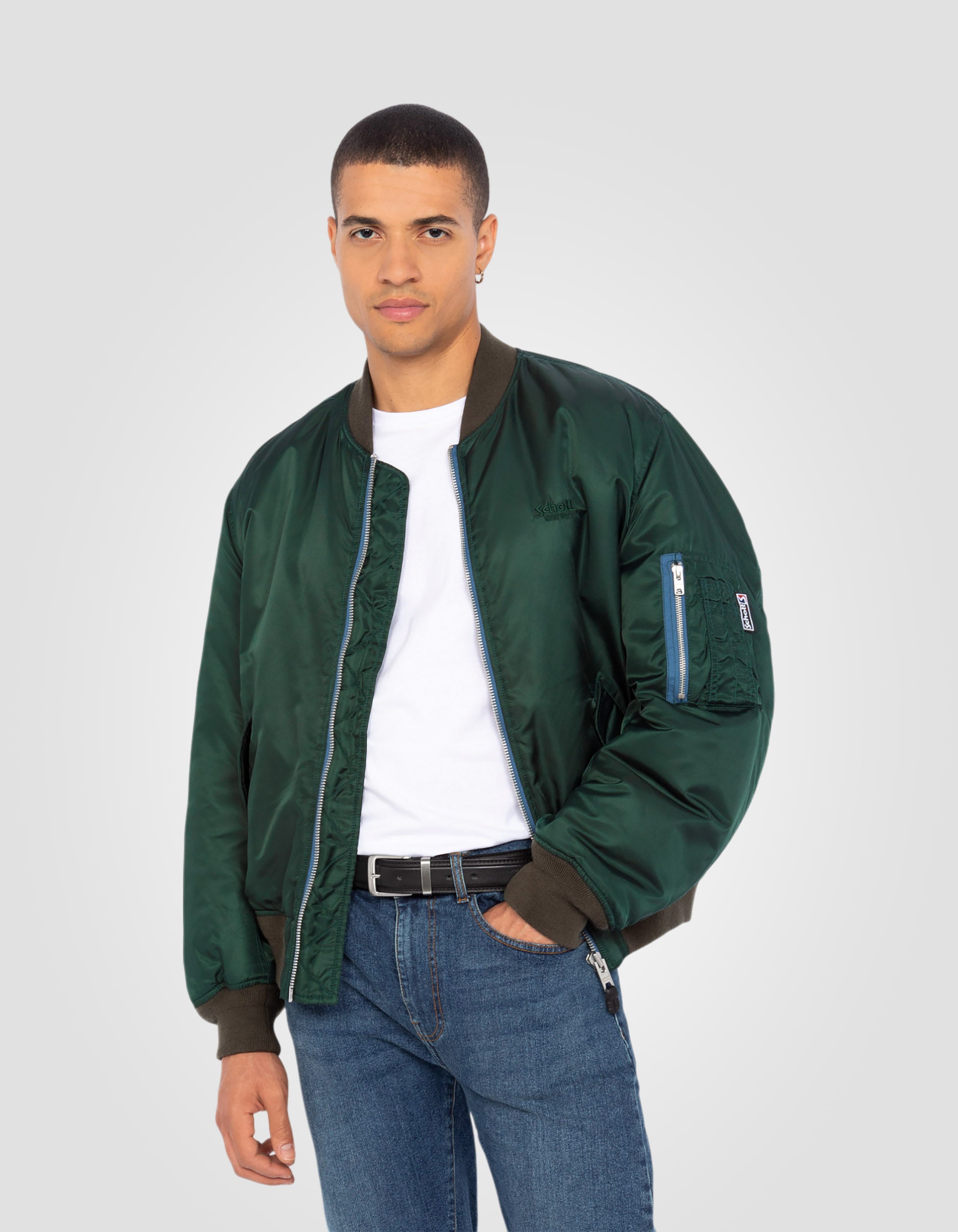 Recycled Nylon washed MA-1 Bomber jacket, comfort fit-3