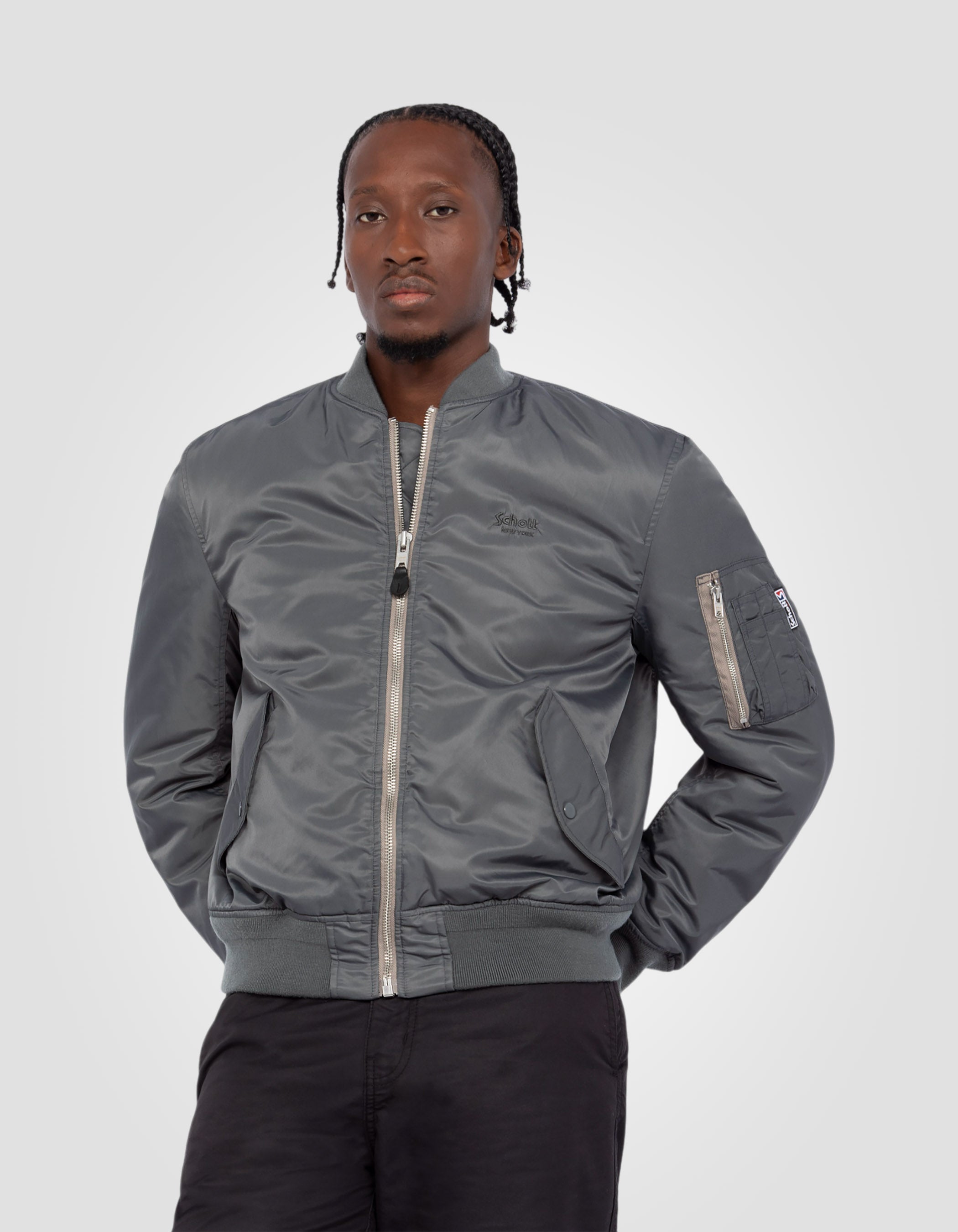 Recycled Nylon washed MA-1 Bomber jacket, comfort fit-3