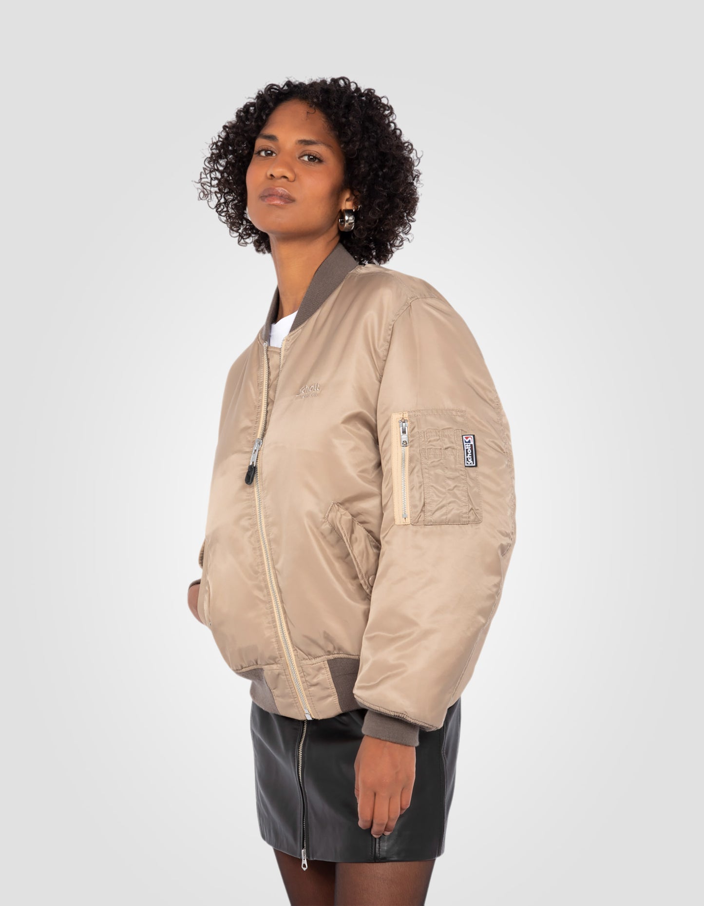 Bomber MA-1 lavé en nylon recyclé, coupe confort