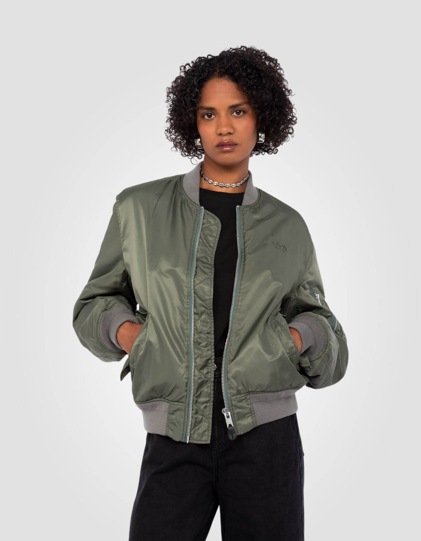 Bomber MA-1 lavé en nylon recyclé, coupe confort