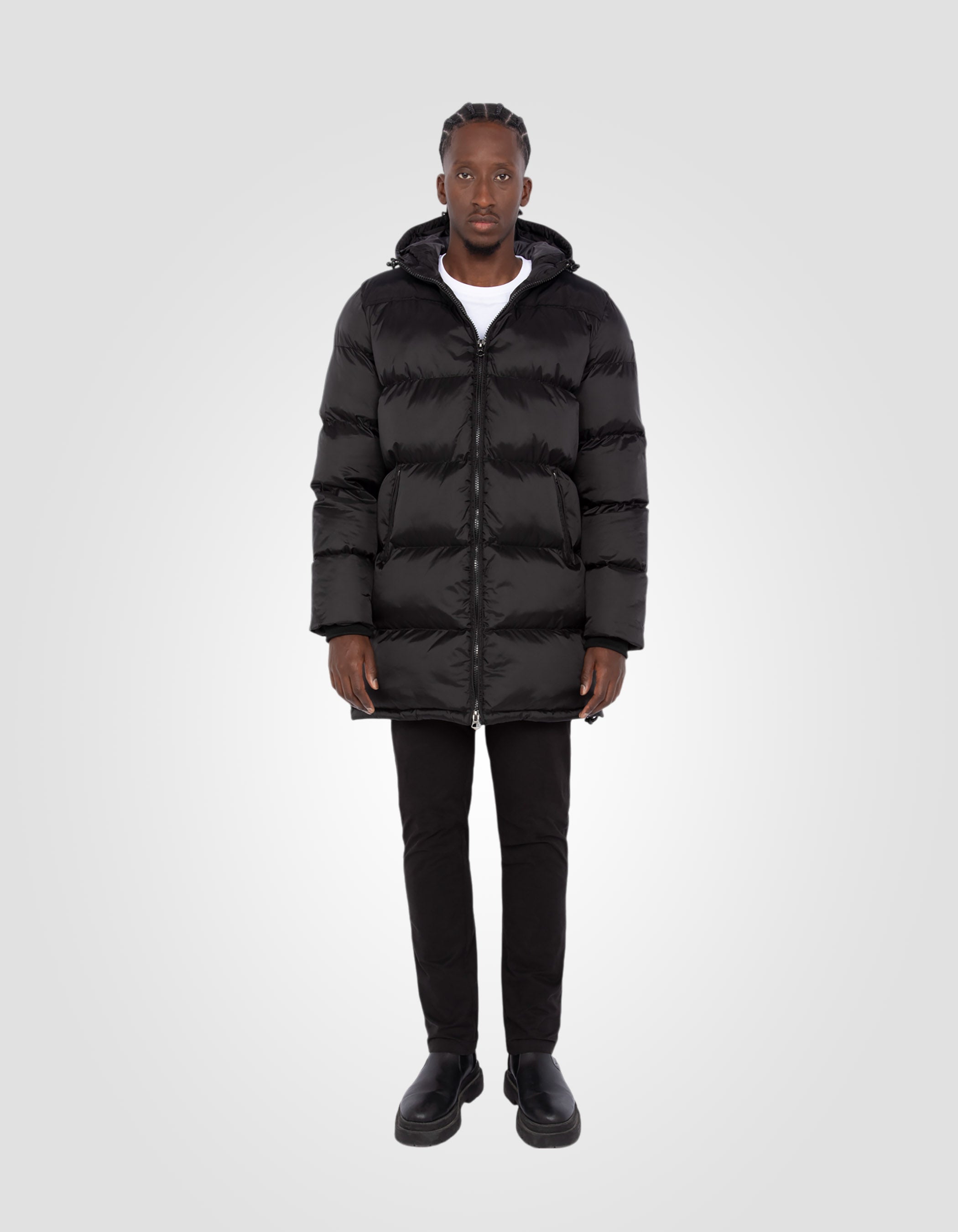 Long hooded puffer coat-1