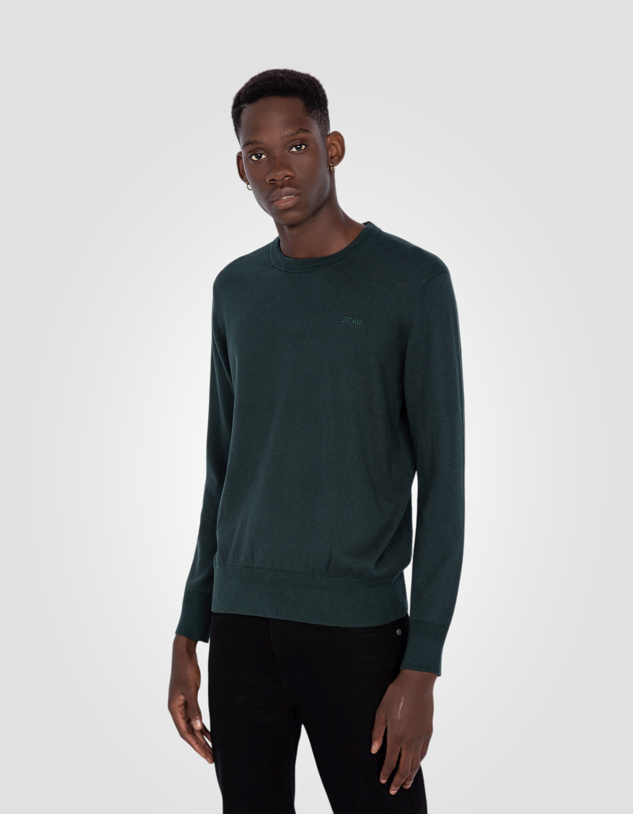 Fine knit crewneck sweater-3