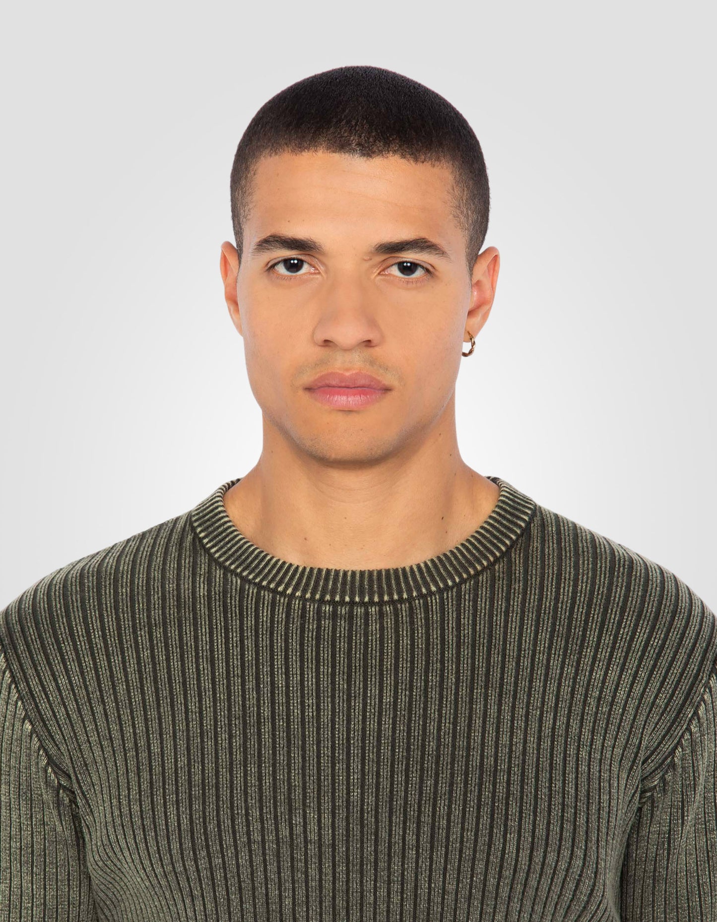 Ribbed crewneck sweater