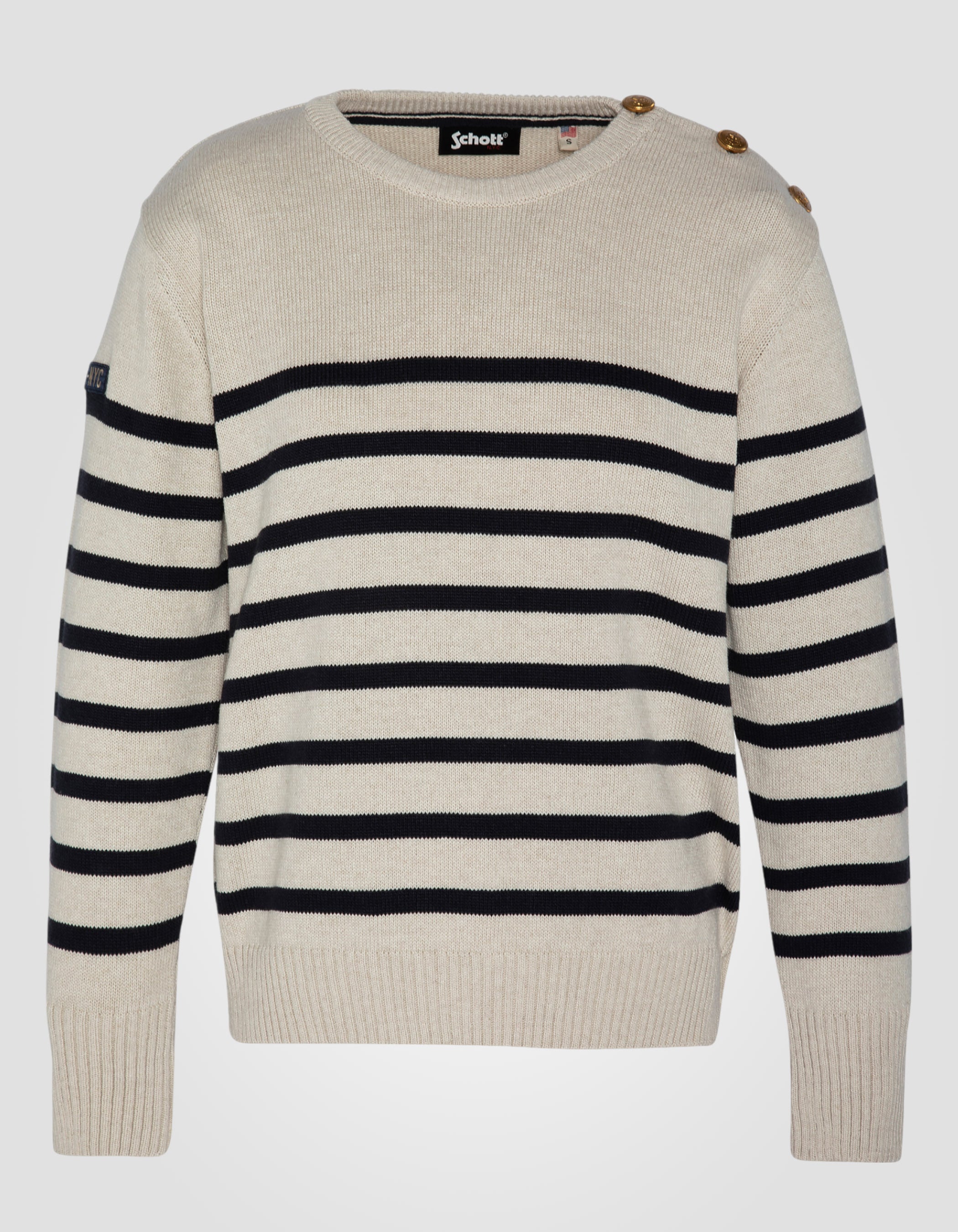 Sailor's crewneck sweater with shoulder buttons-2