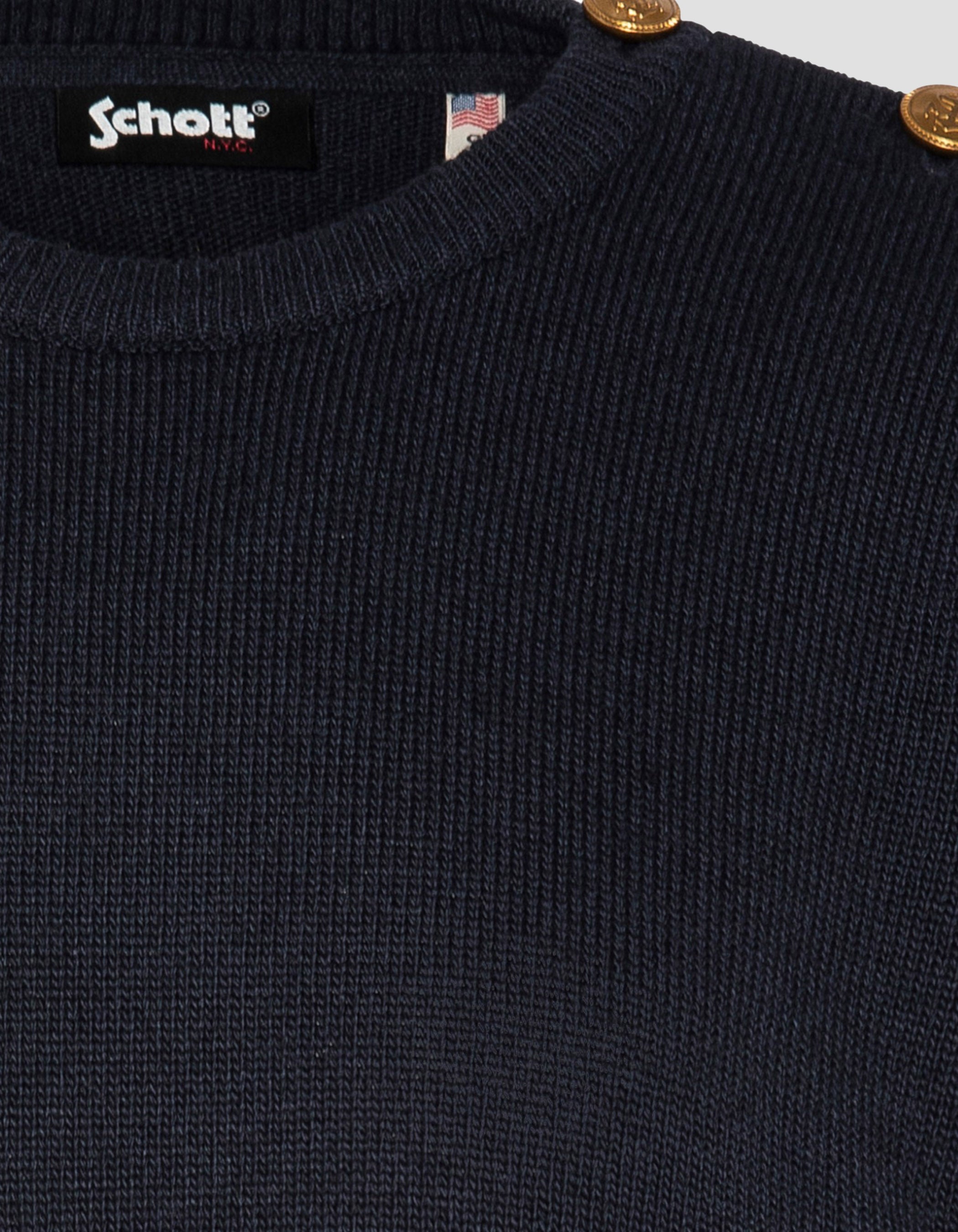 Sailor's crewneck sweater with shoulder buttons-5