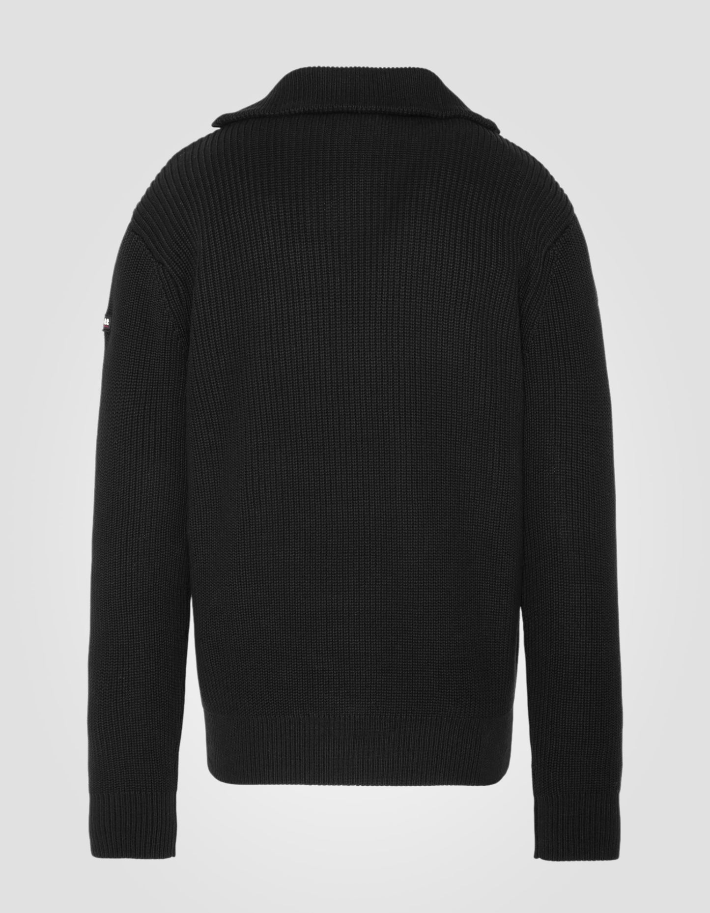 Rib knit trucker sweater