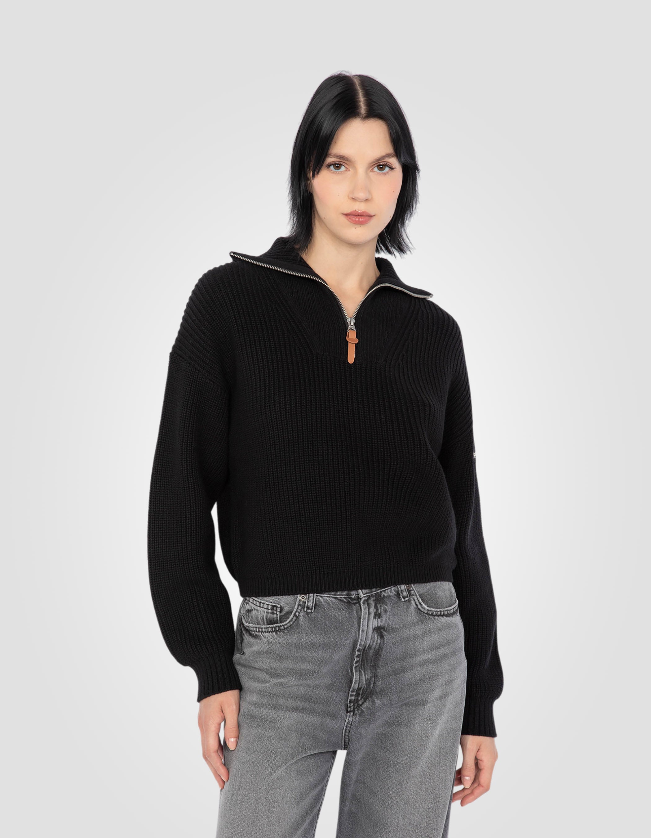 Crop Trucker sweater-3