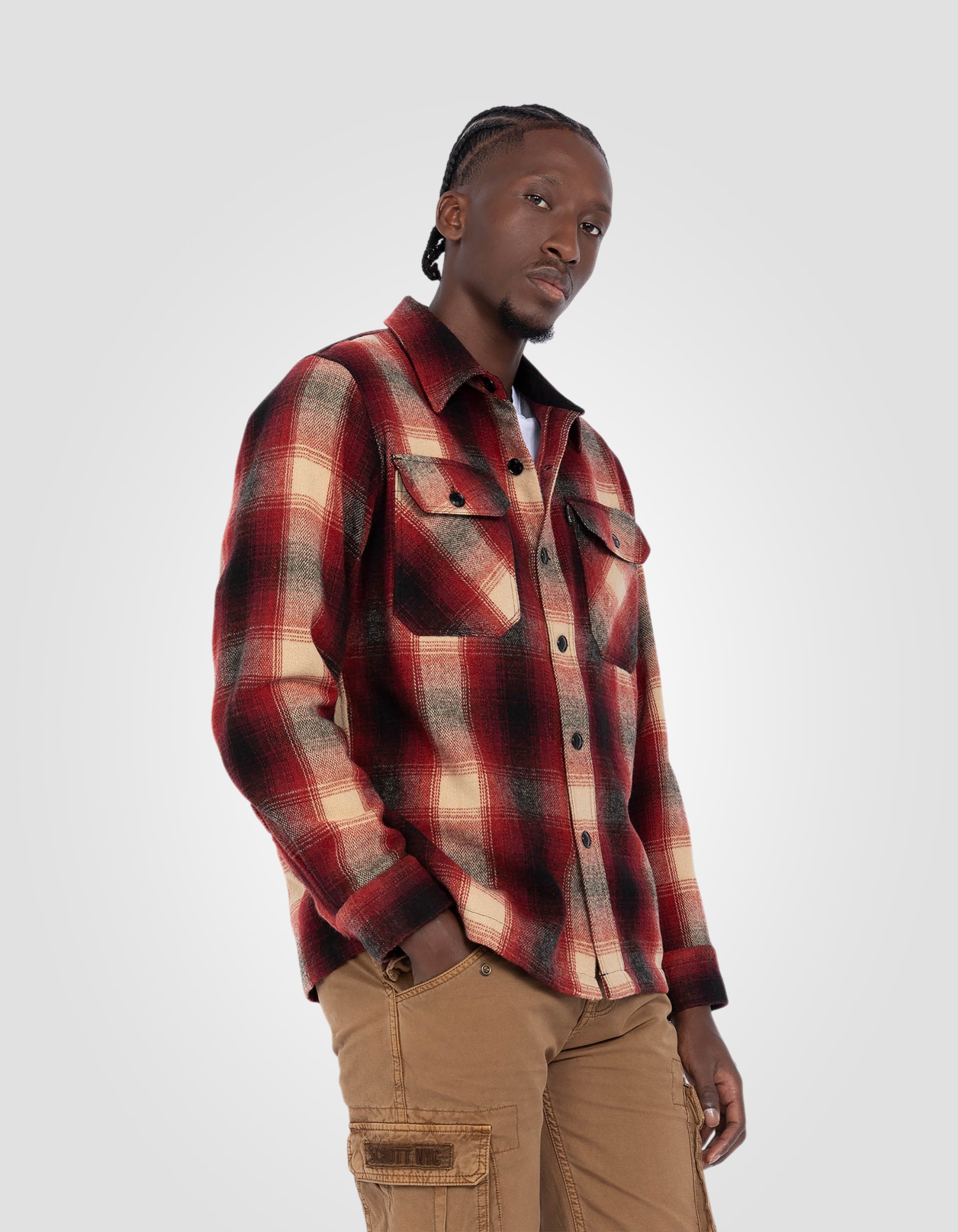 Work plaid overshirt-3