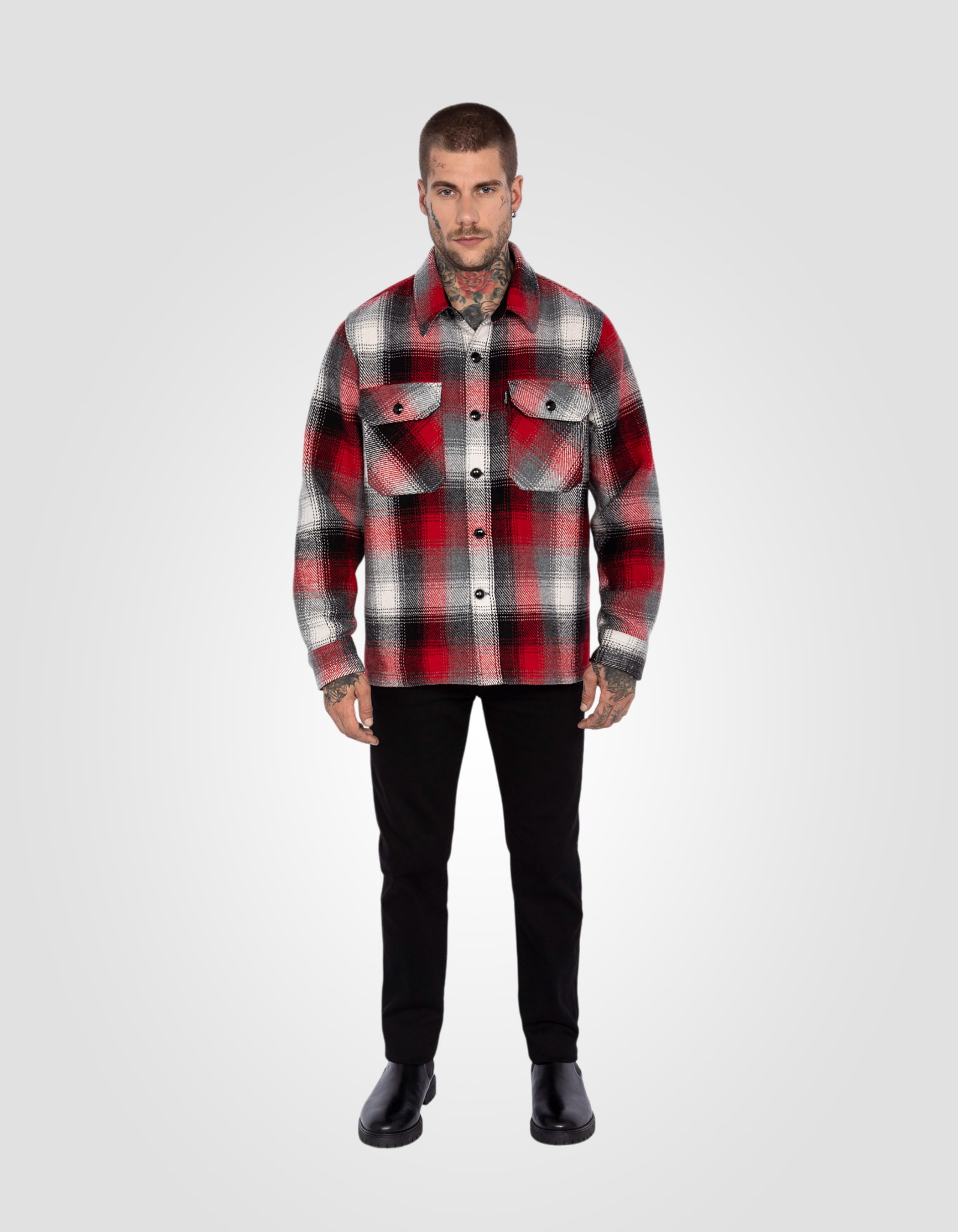 Work plaid overshirt-1