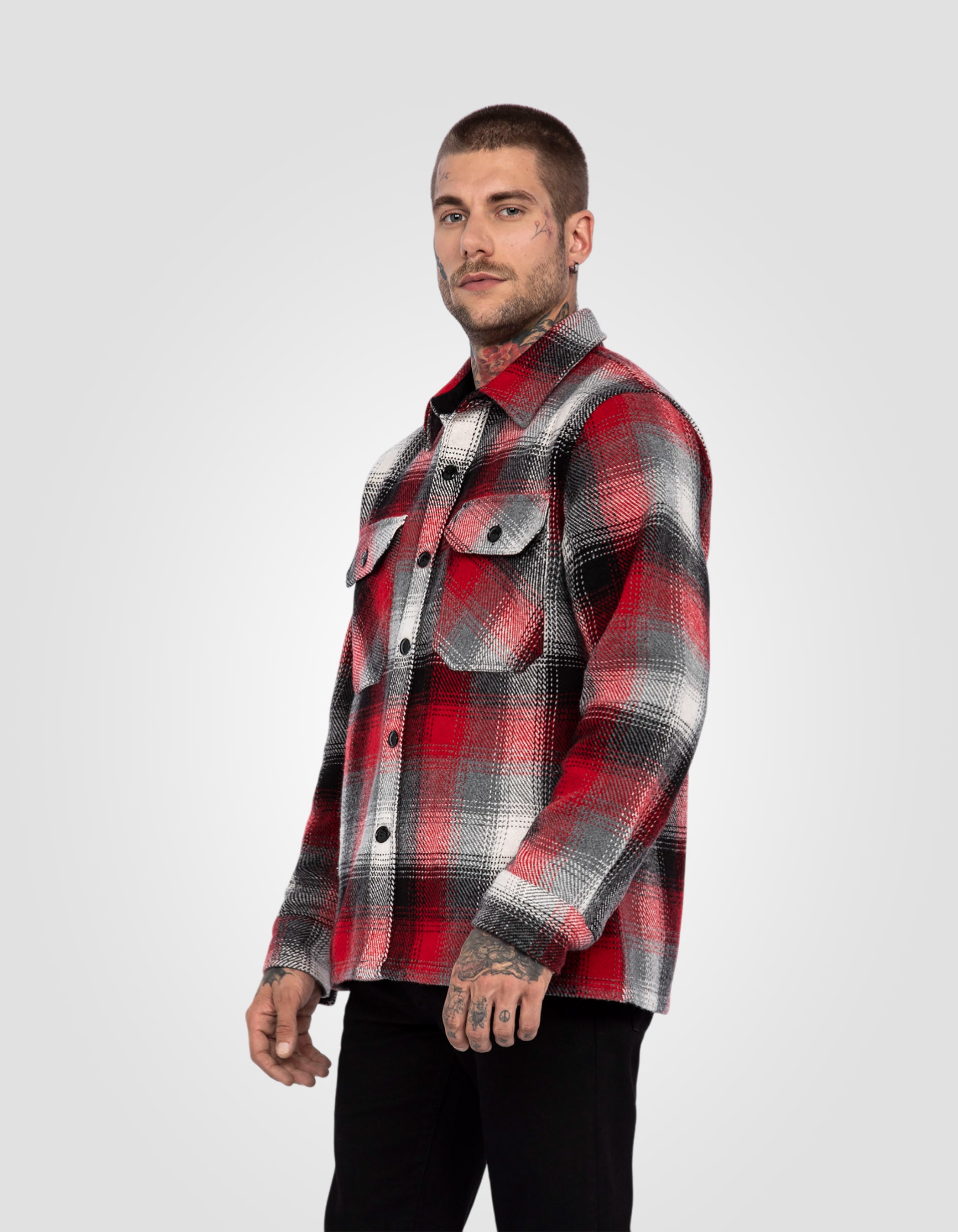 Work plaid overshirt-3