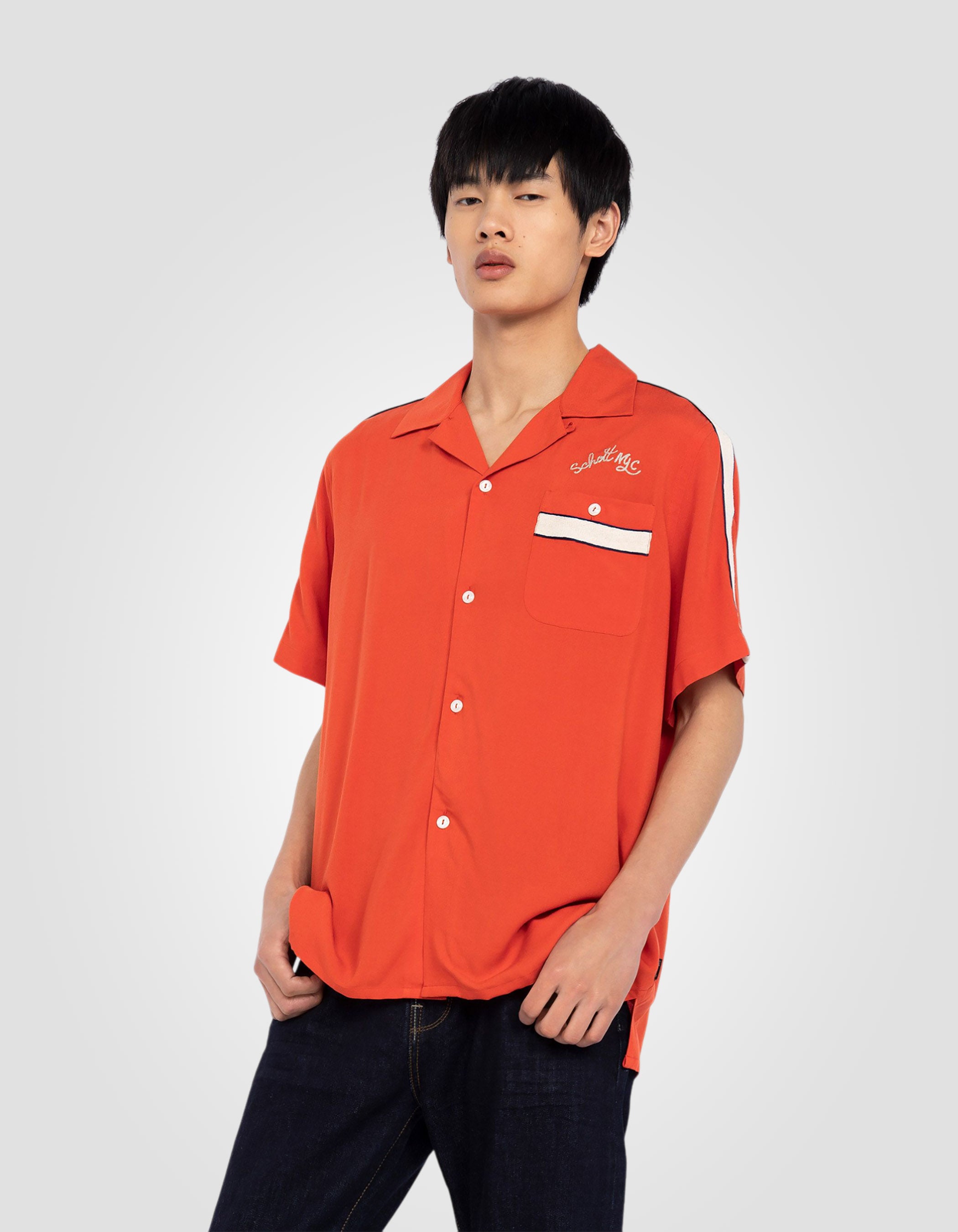 Lightweight bowling short sleeves shirt-3