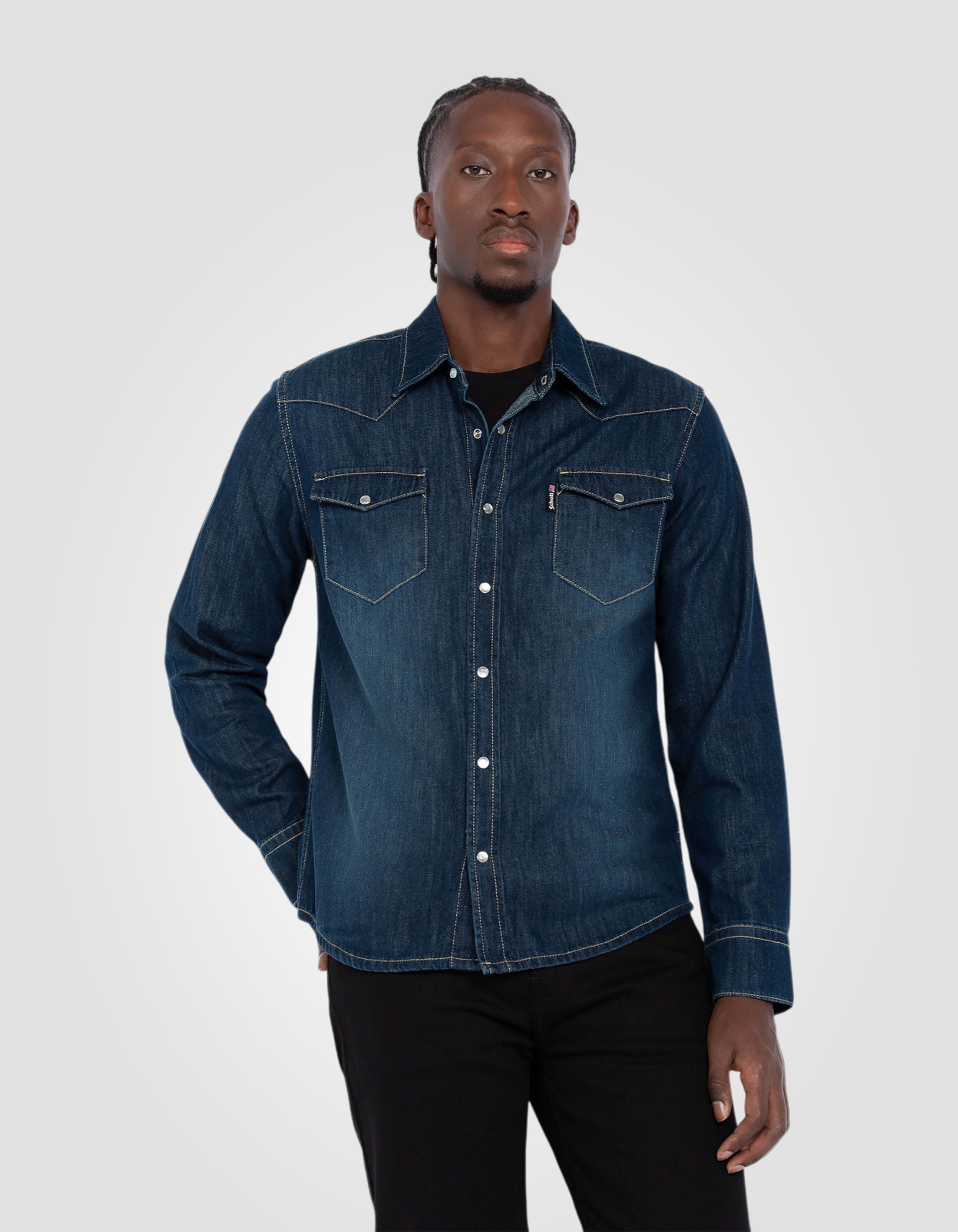 Western denim shirt-3