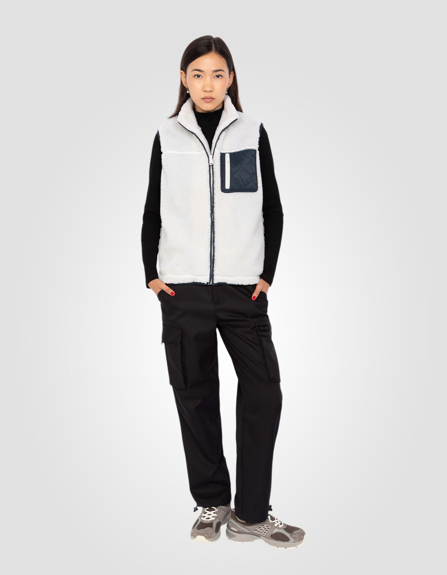 Sleeveless Sherpa zip vest