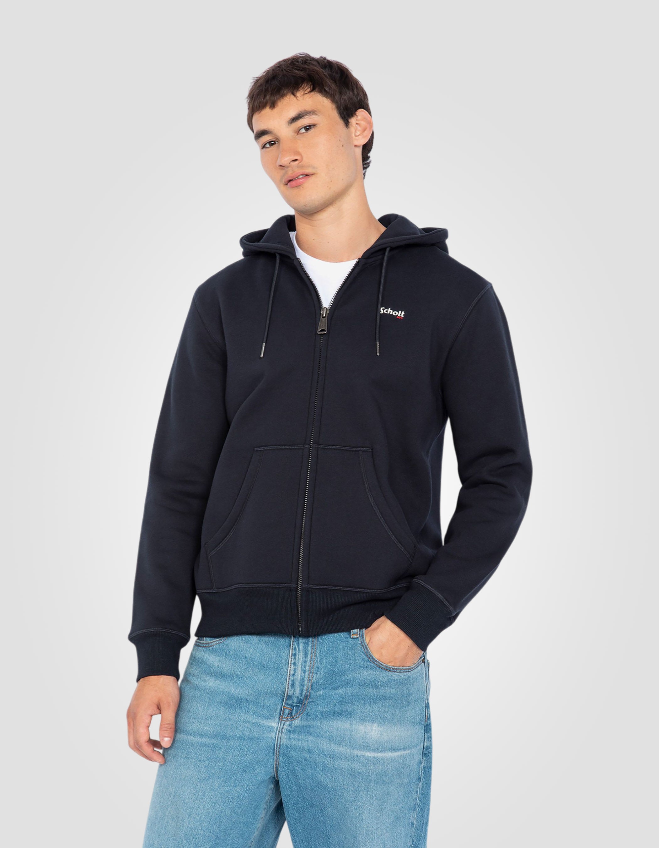 Zip hoodie in thick fleece-3