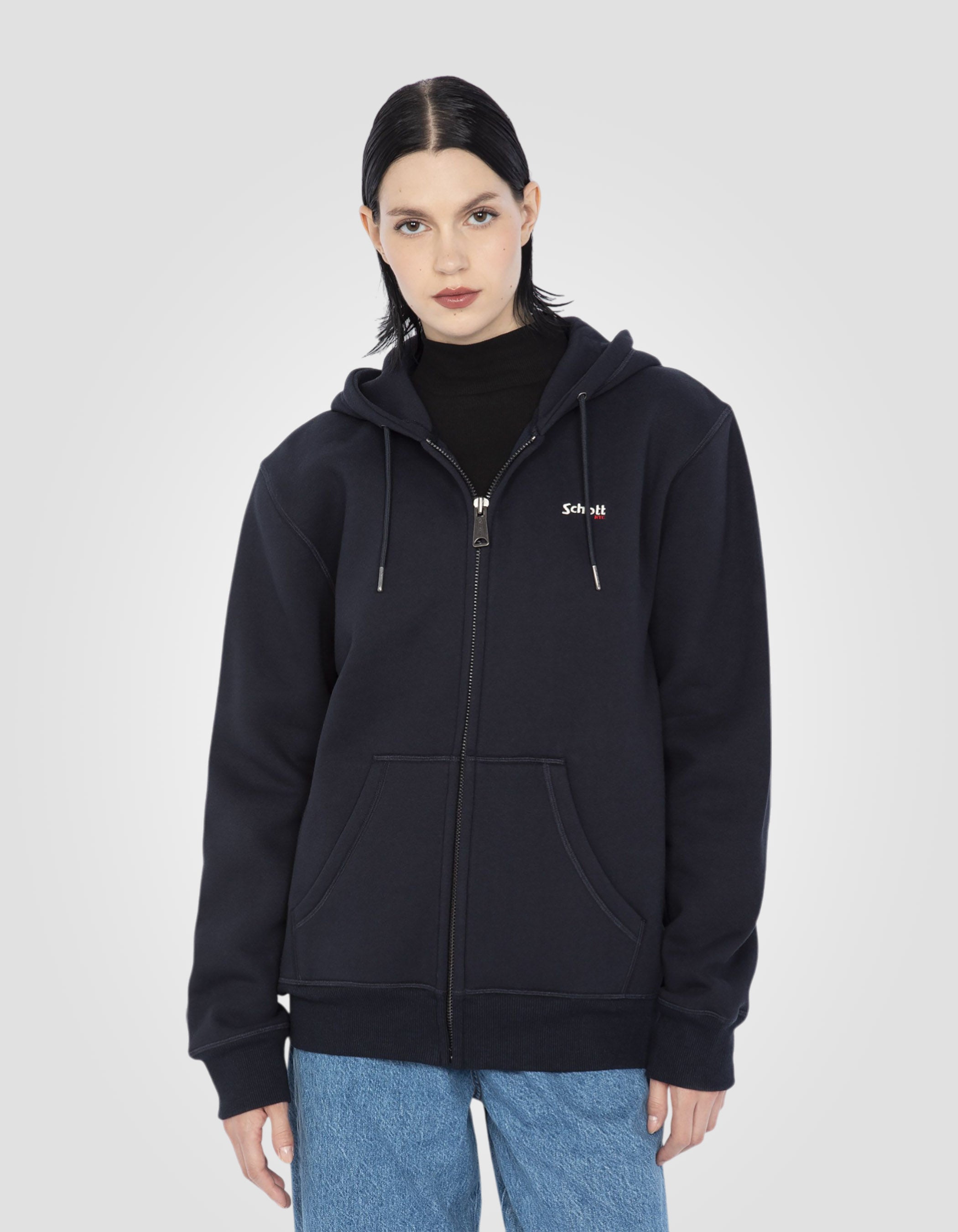 Zip hoodie in thick fleece-3