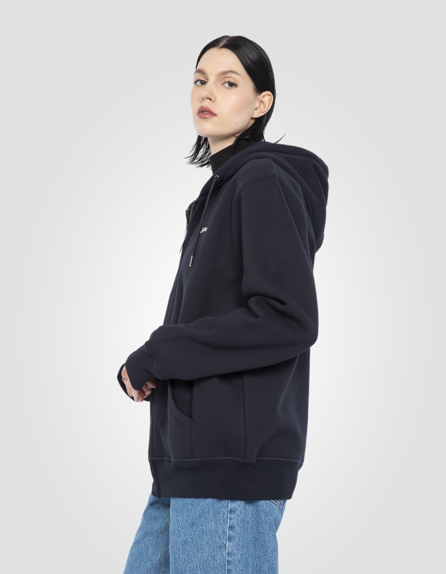 Zip hoodie in thick fleece